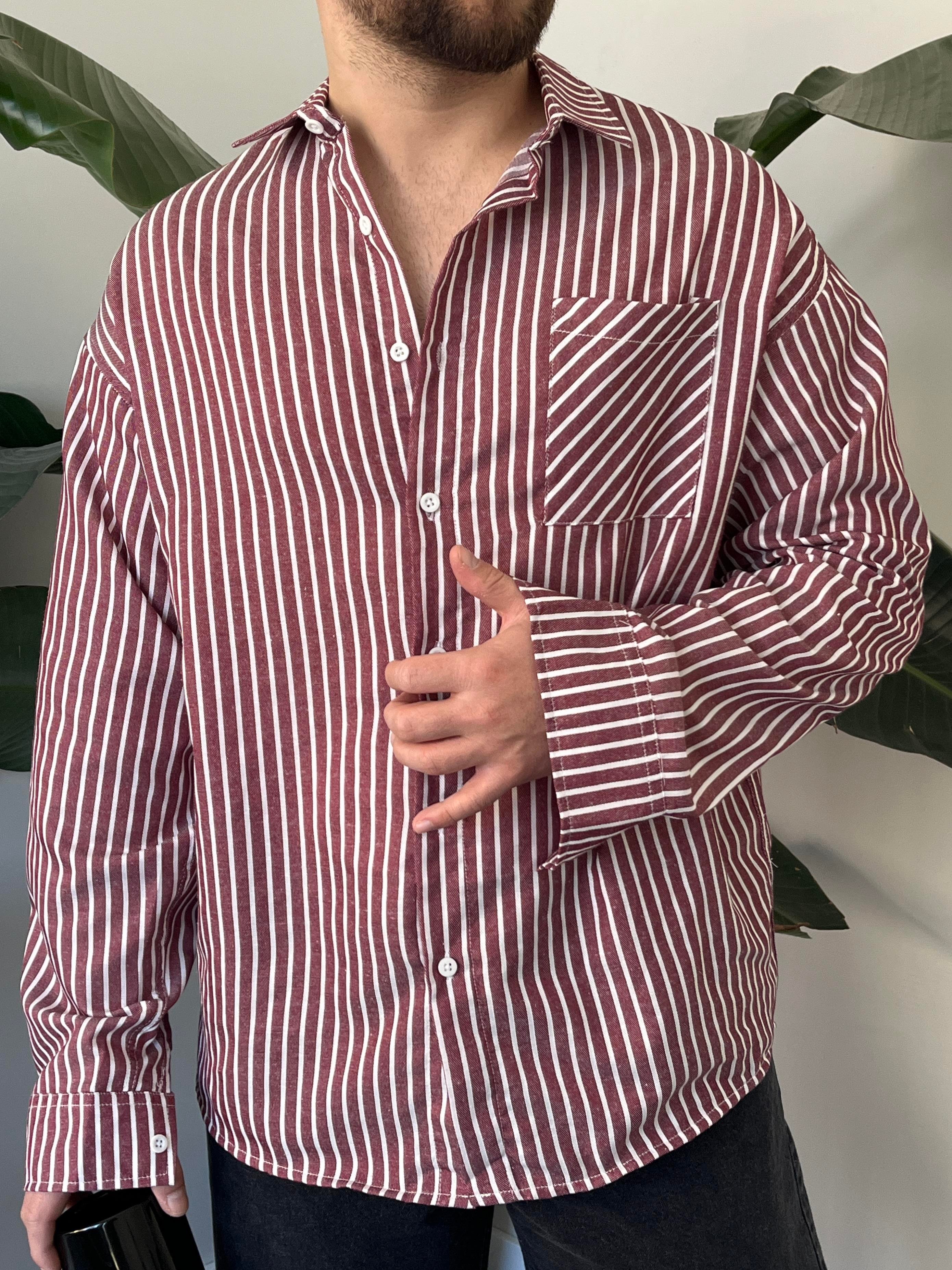 Linea Bordo Çizgili Oversize Gömlek