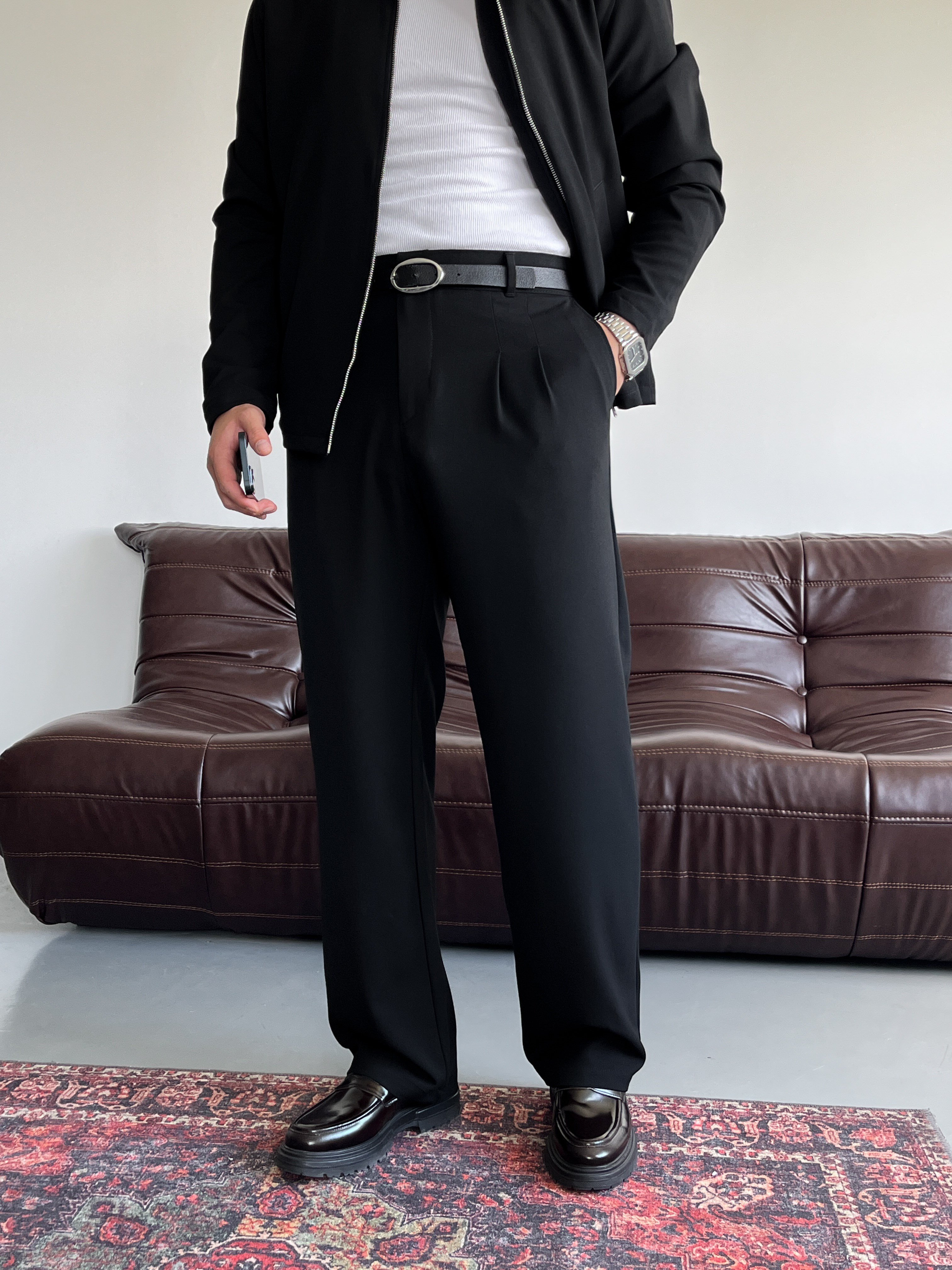Lorenzo Siyah Casual Takım