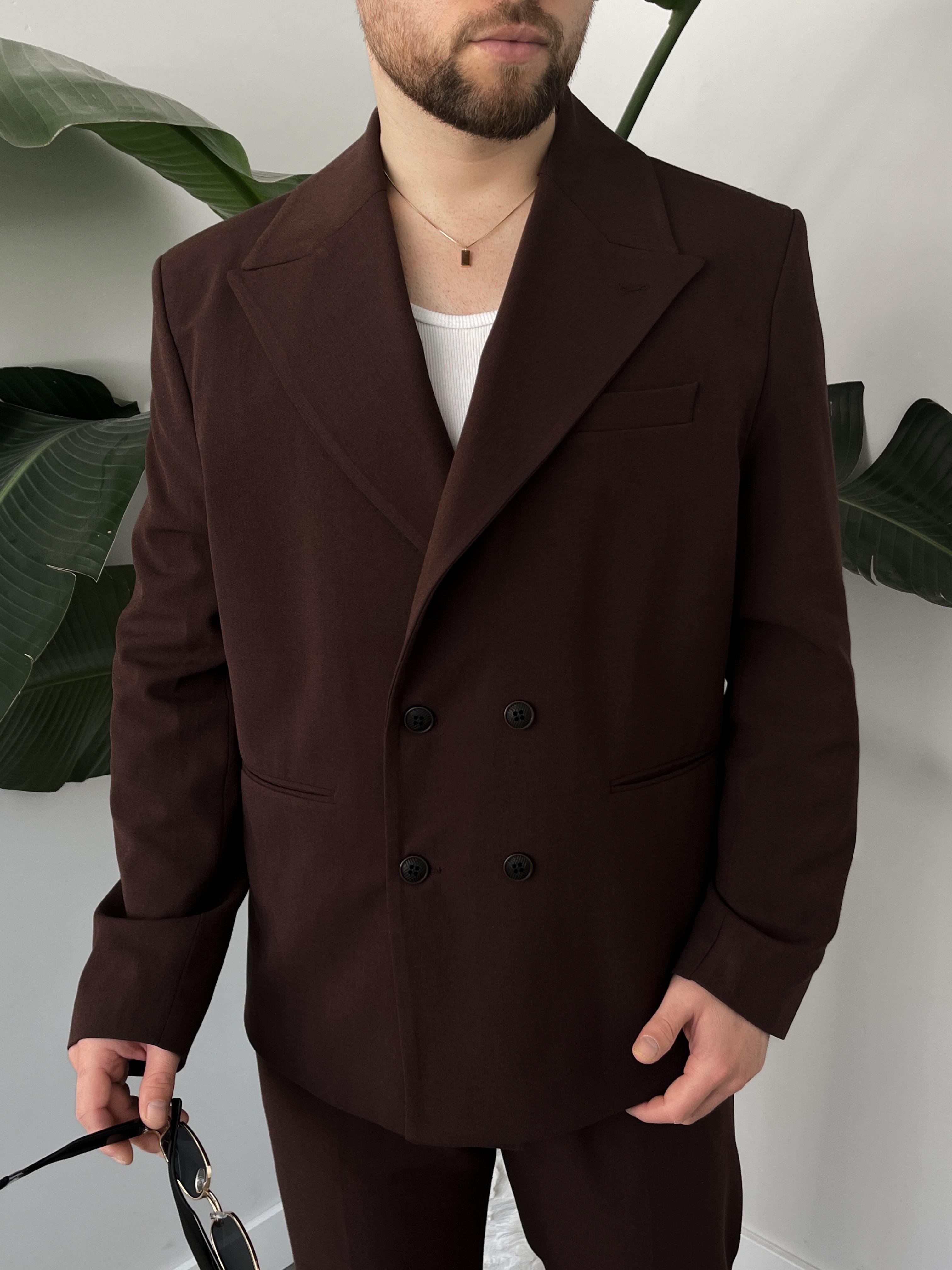 Luxury Edition Acı Kahve Kruvaze Oversize Takım