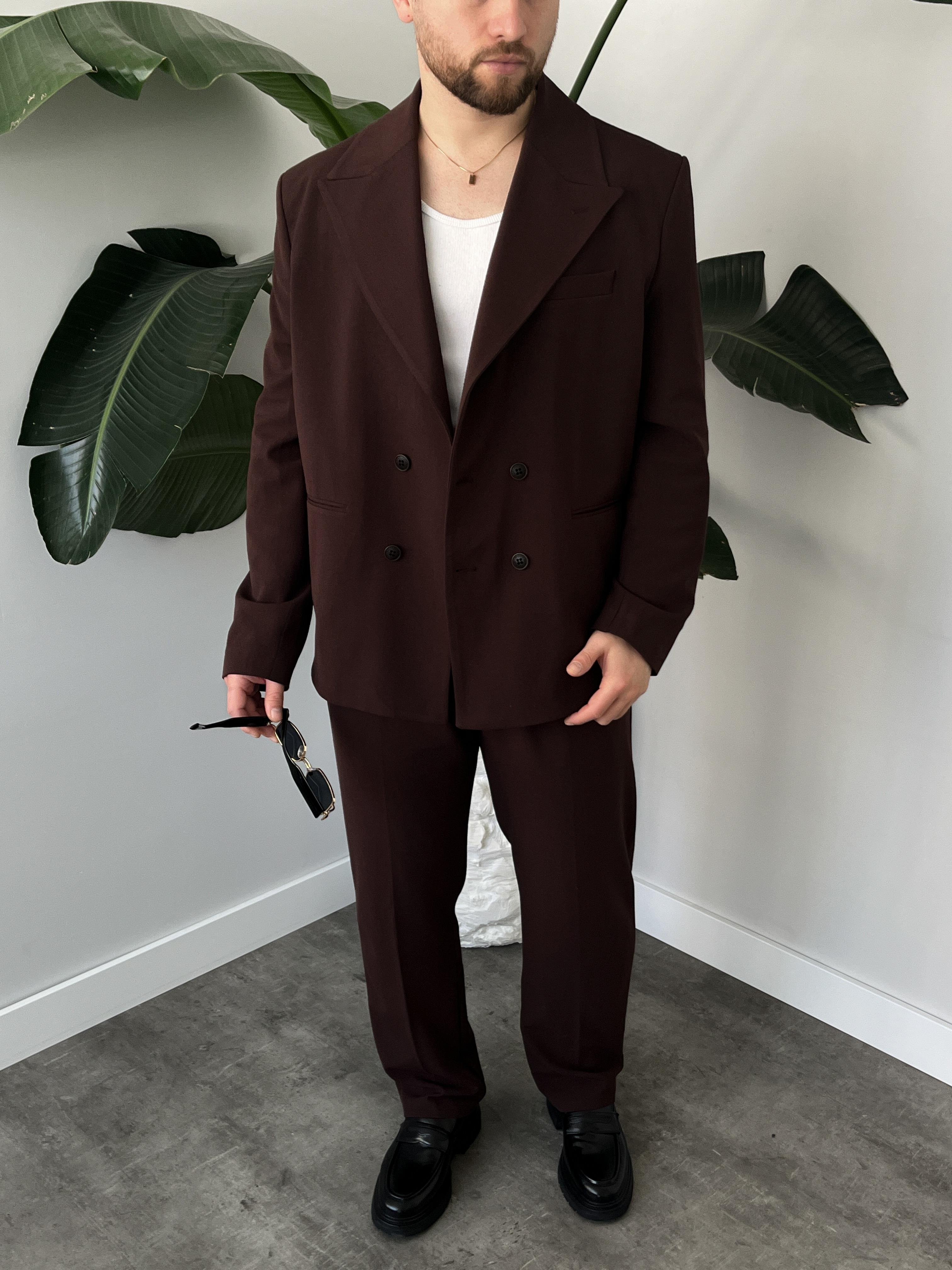 Luxury Edition Acı Kahve Kruvaze Oversize Takım
