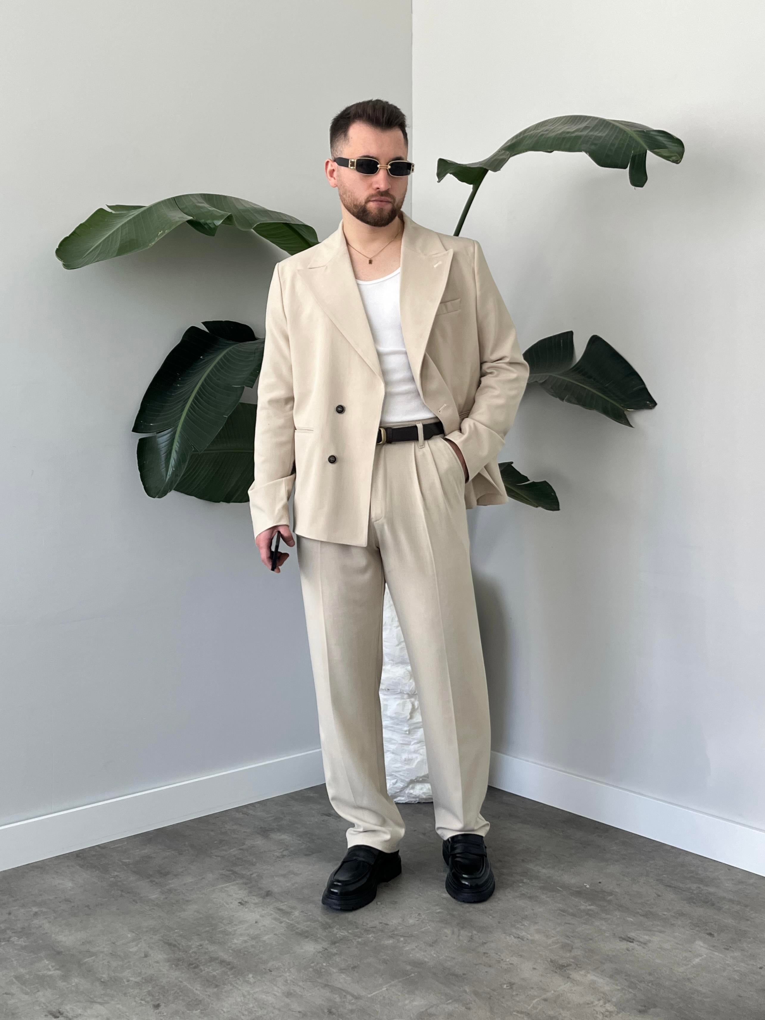 Luxury Edition Krem Kruvaze Oversize Takım