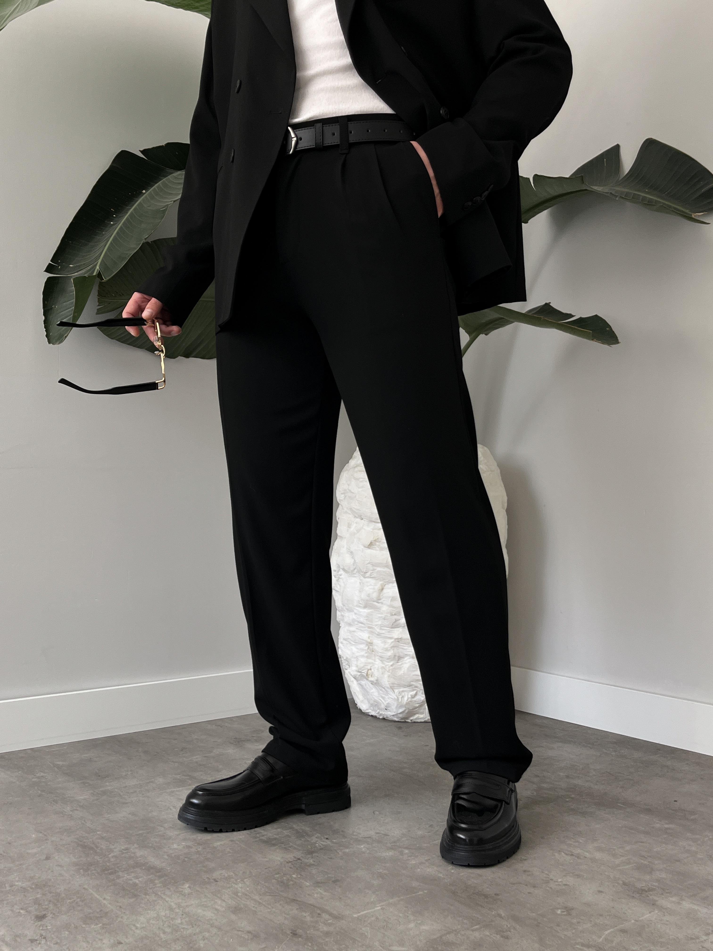 Luxury Edition Siyah Kruvaze Oversize Takım