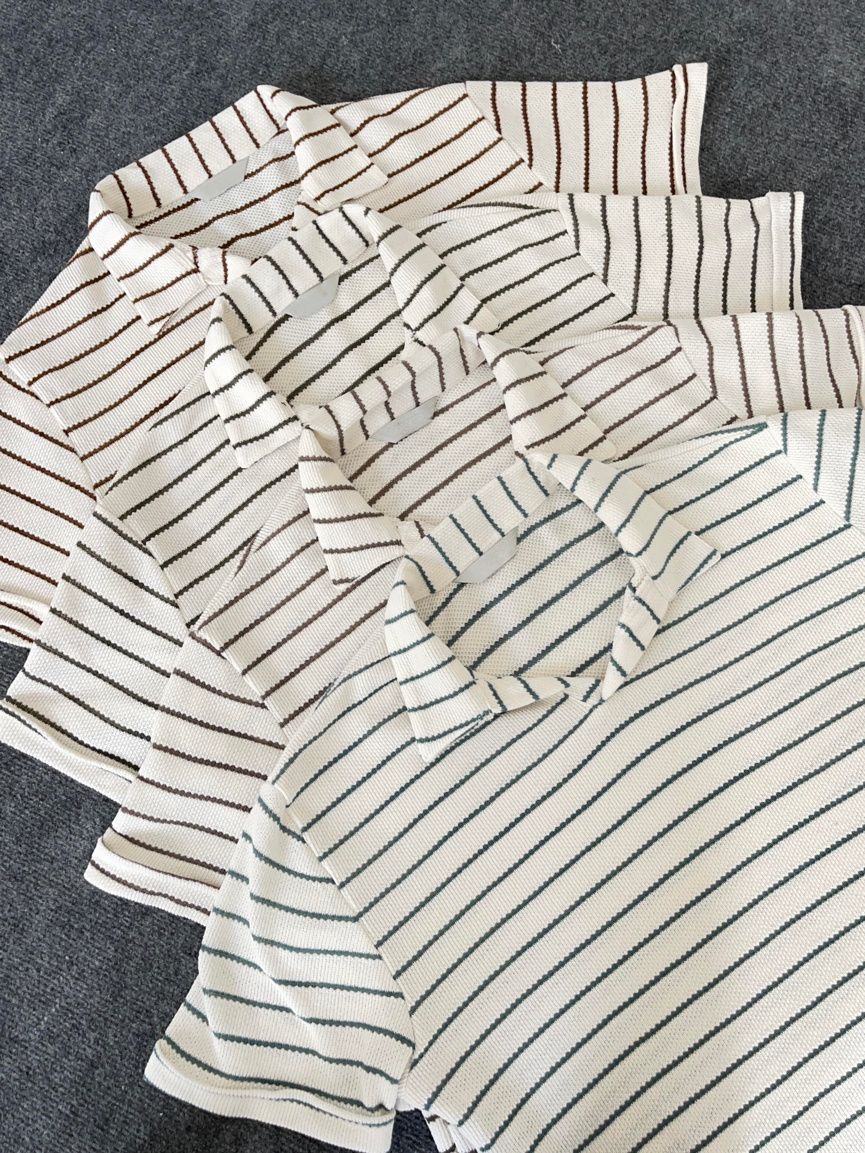 Mavi Çizgili Örgü T-shirt