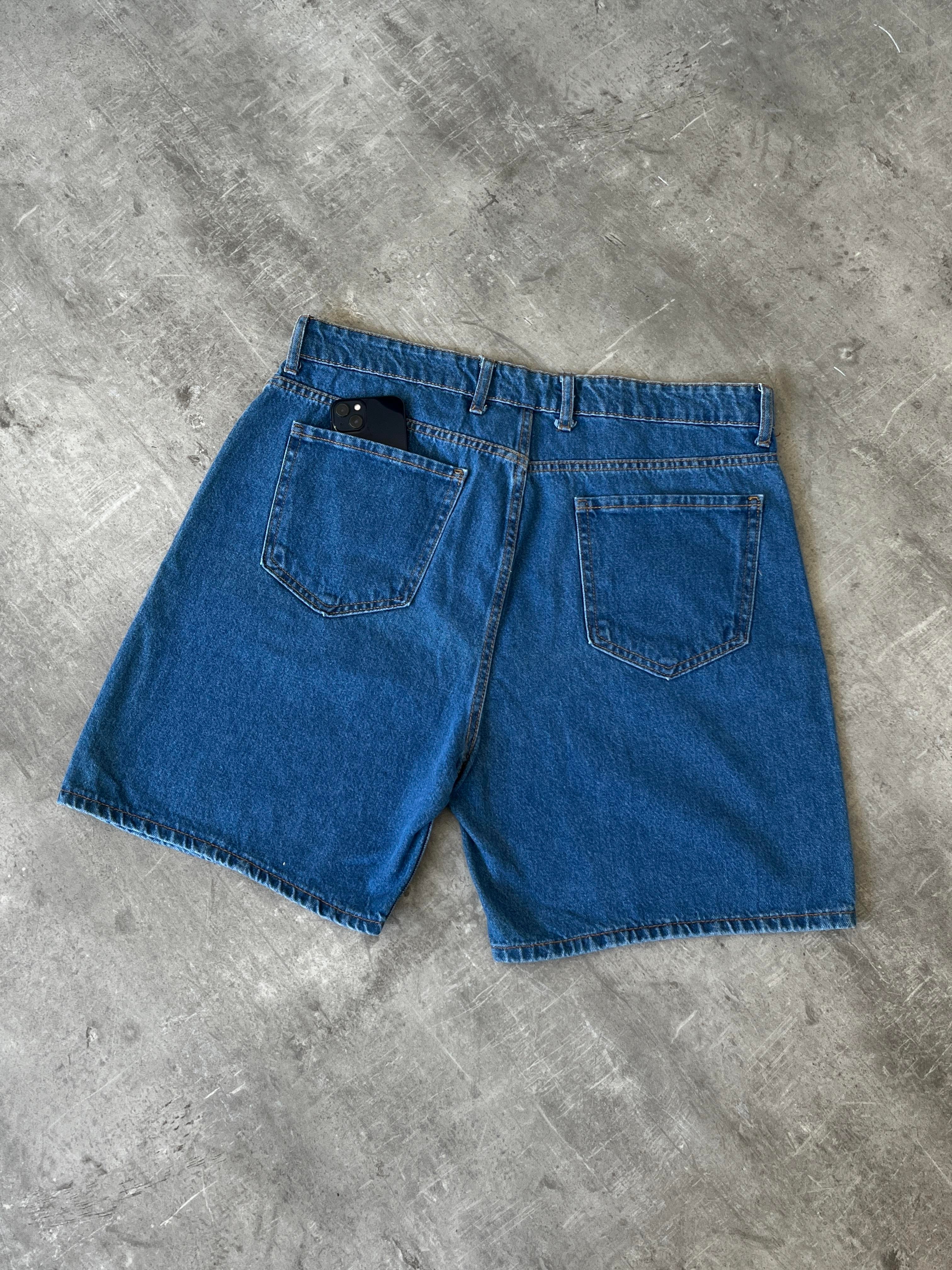 Mavi Kot Şort