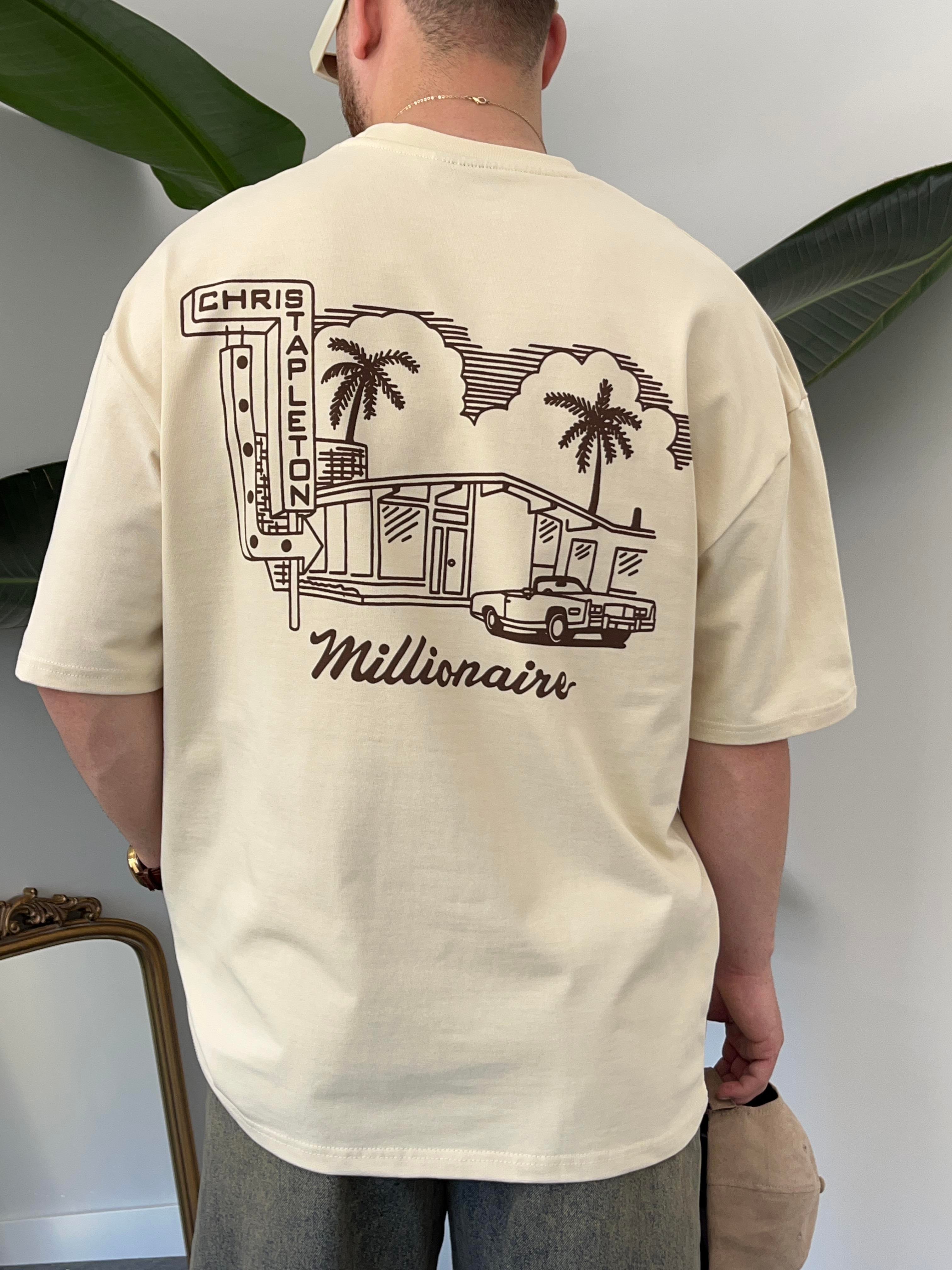 Millionaire Krem Oversize T-shirt
