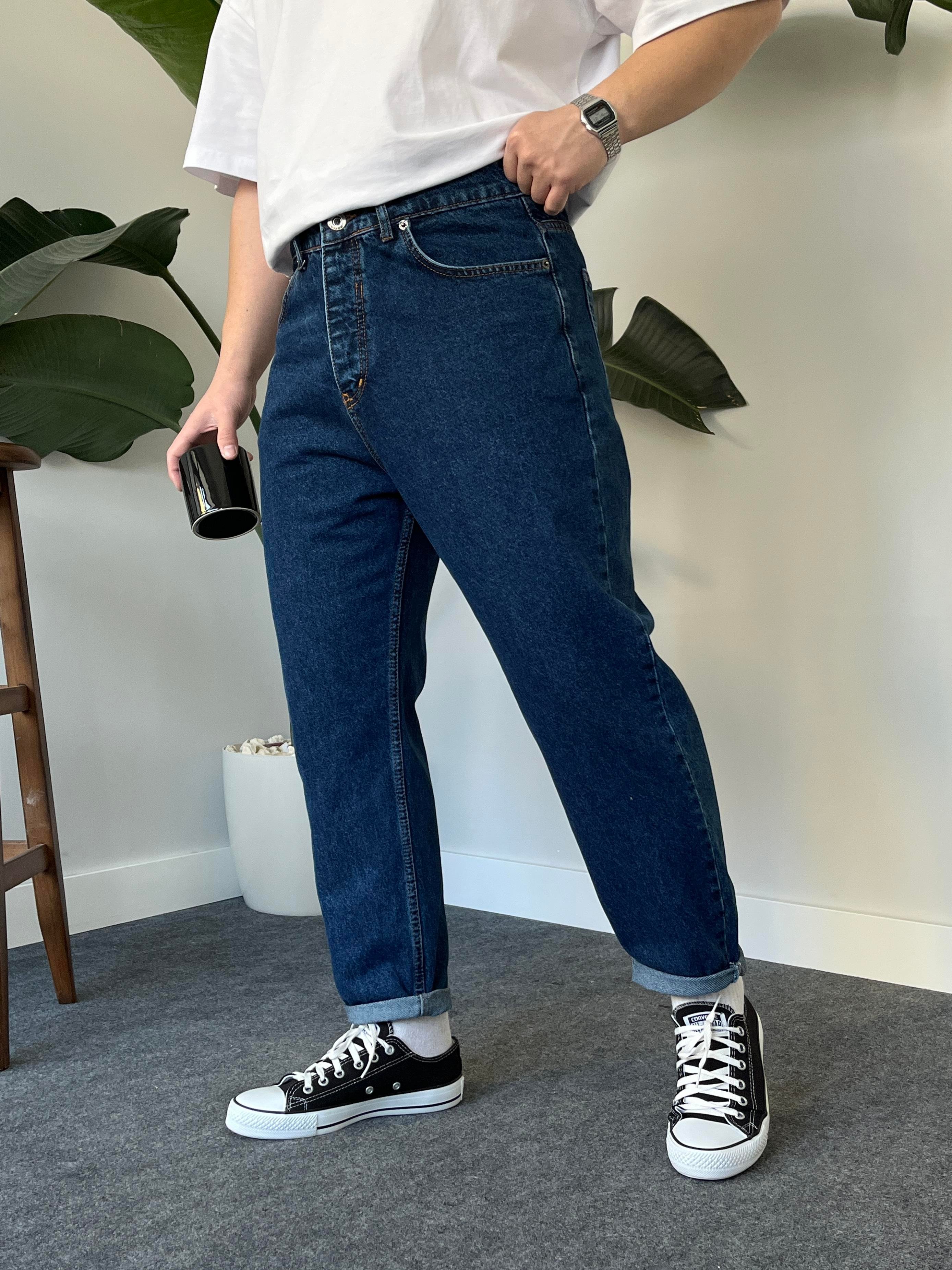 Navy Dark Blue Baggy Jean