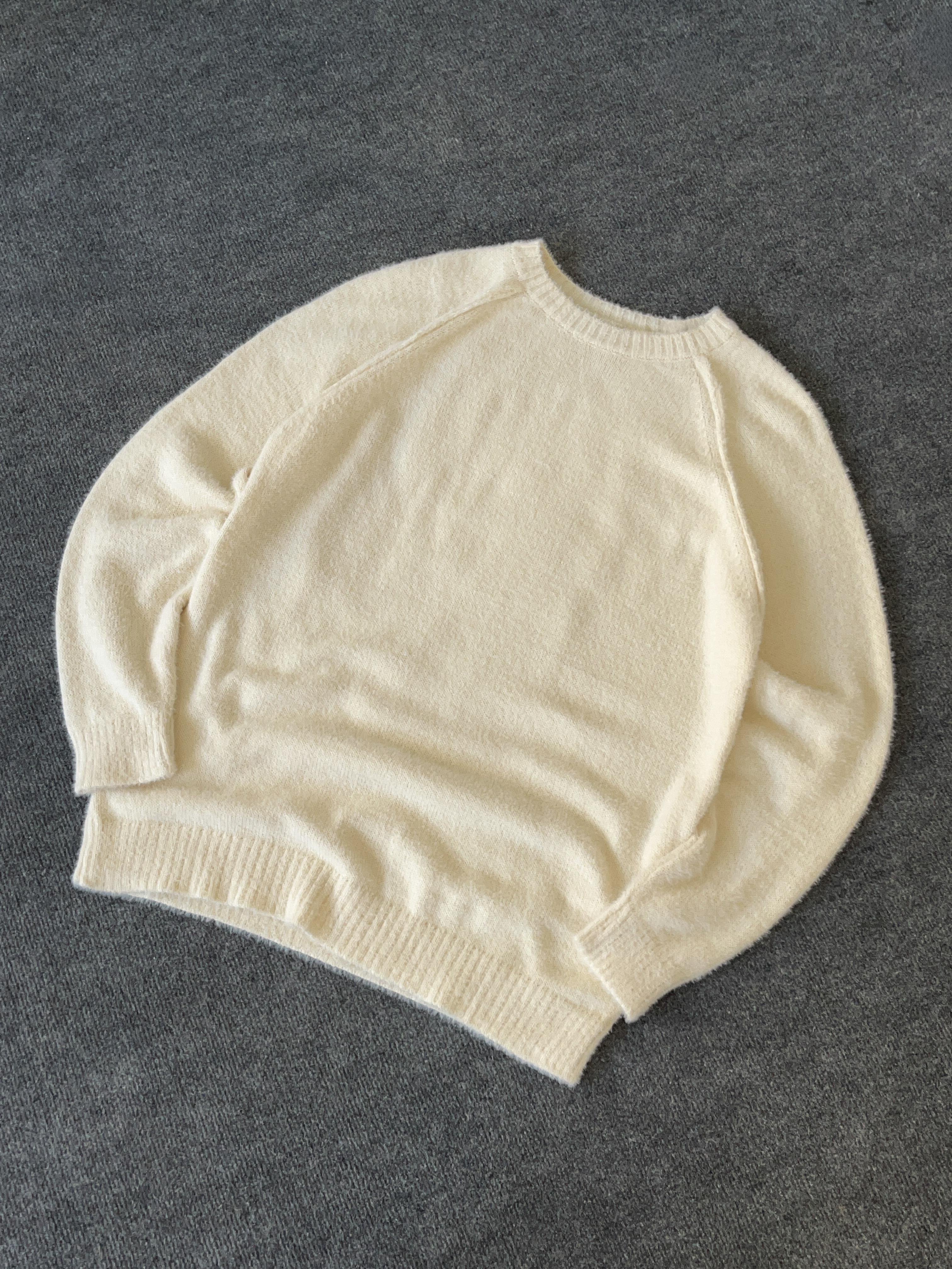 Nimbus Krem Raglan Detaylı Fluffy Örgü Kazak