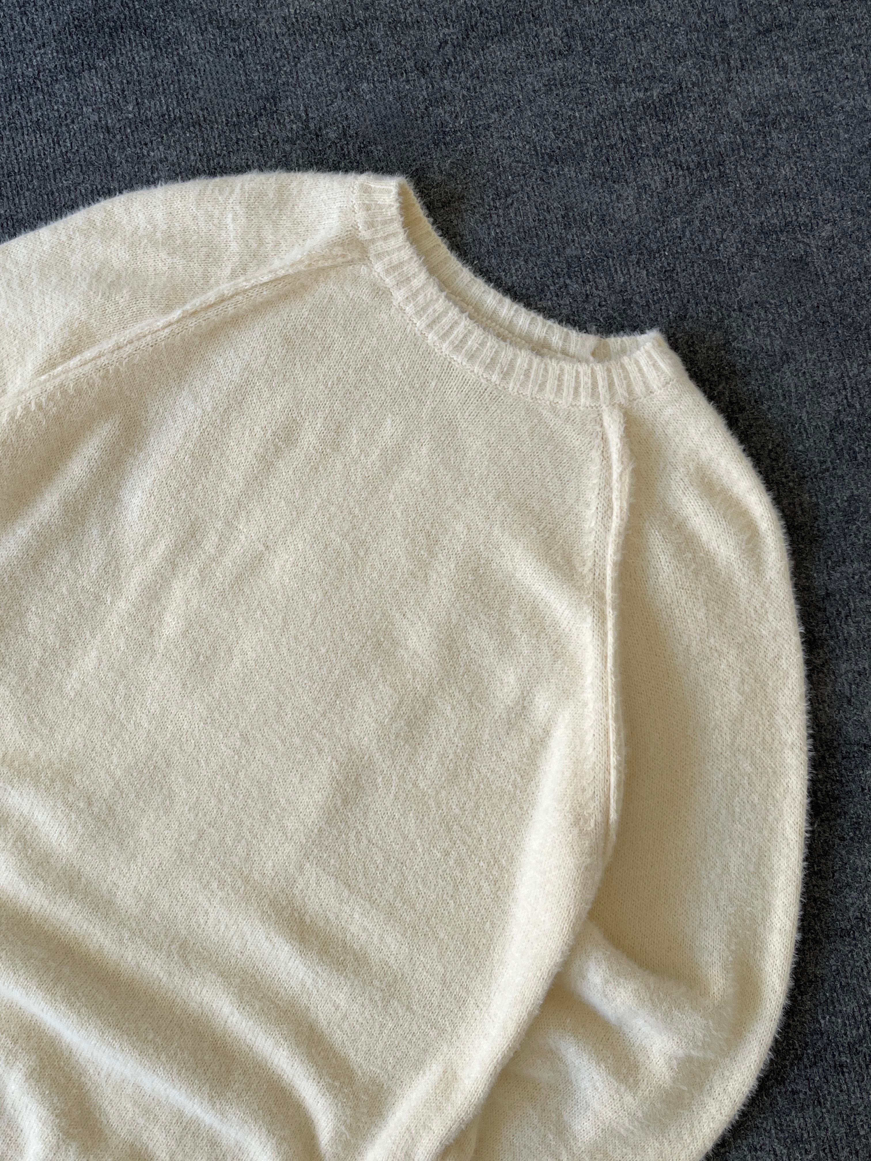 Nimbus Krem Raglan Detaylı Fluffy Örgü Kazak