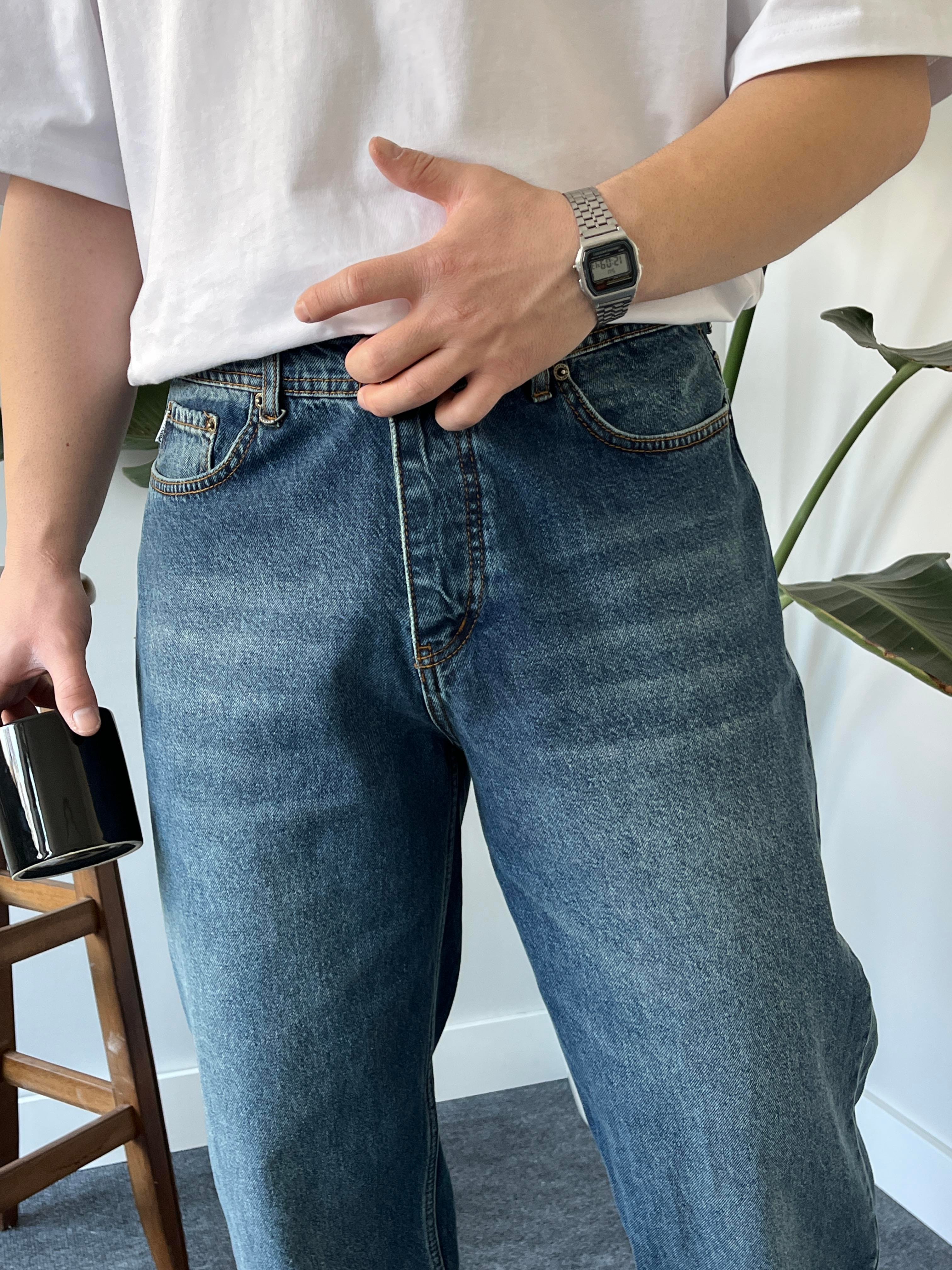 Noctis Taşlamalı Dark Blue Jean