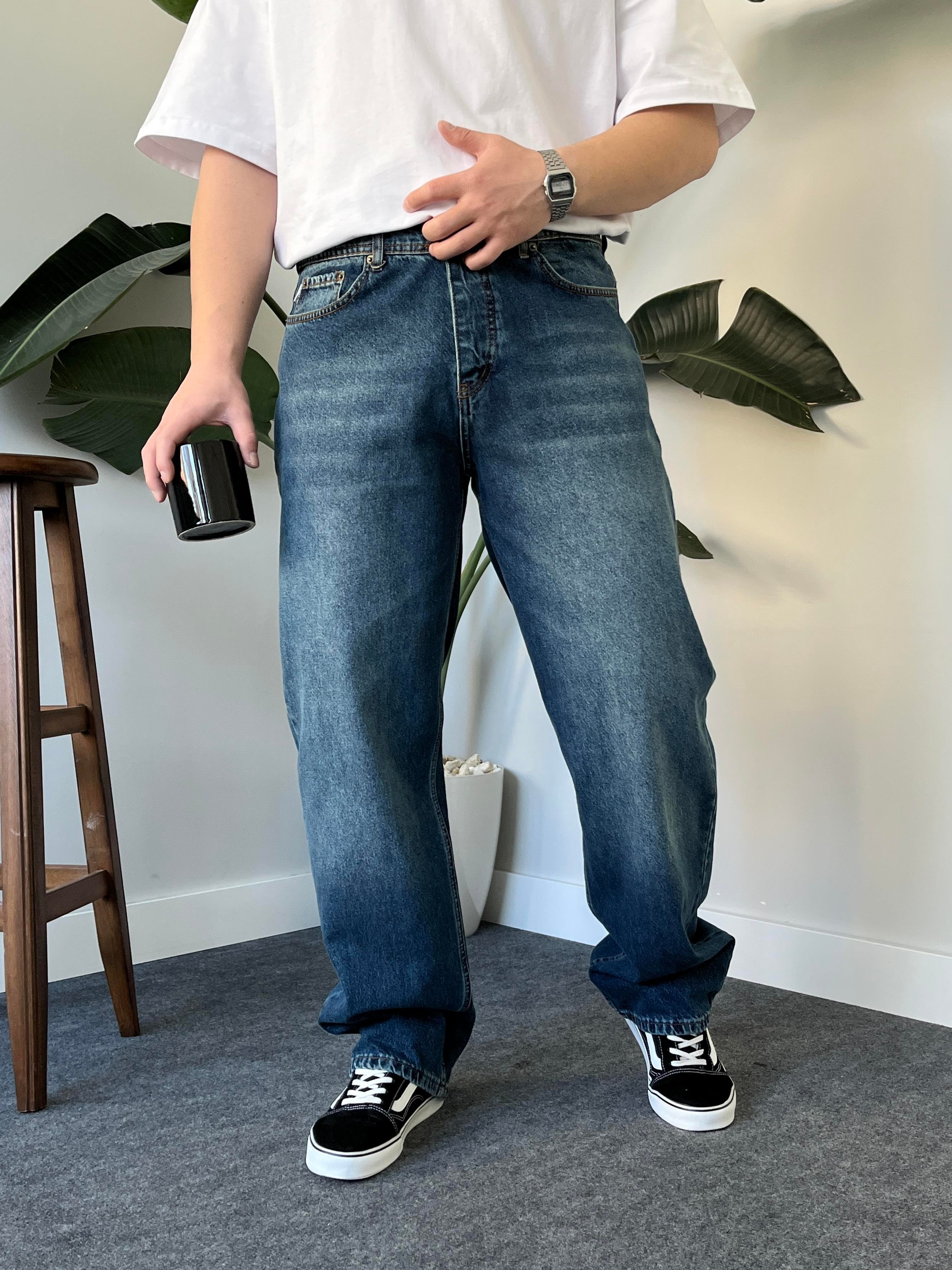 Noctis Taşlamalı Dark Blue Jean