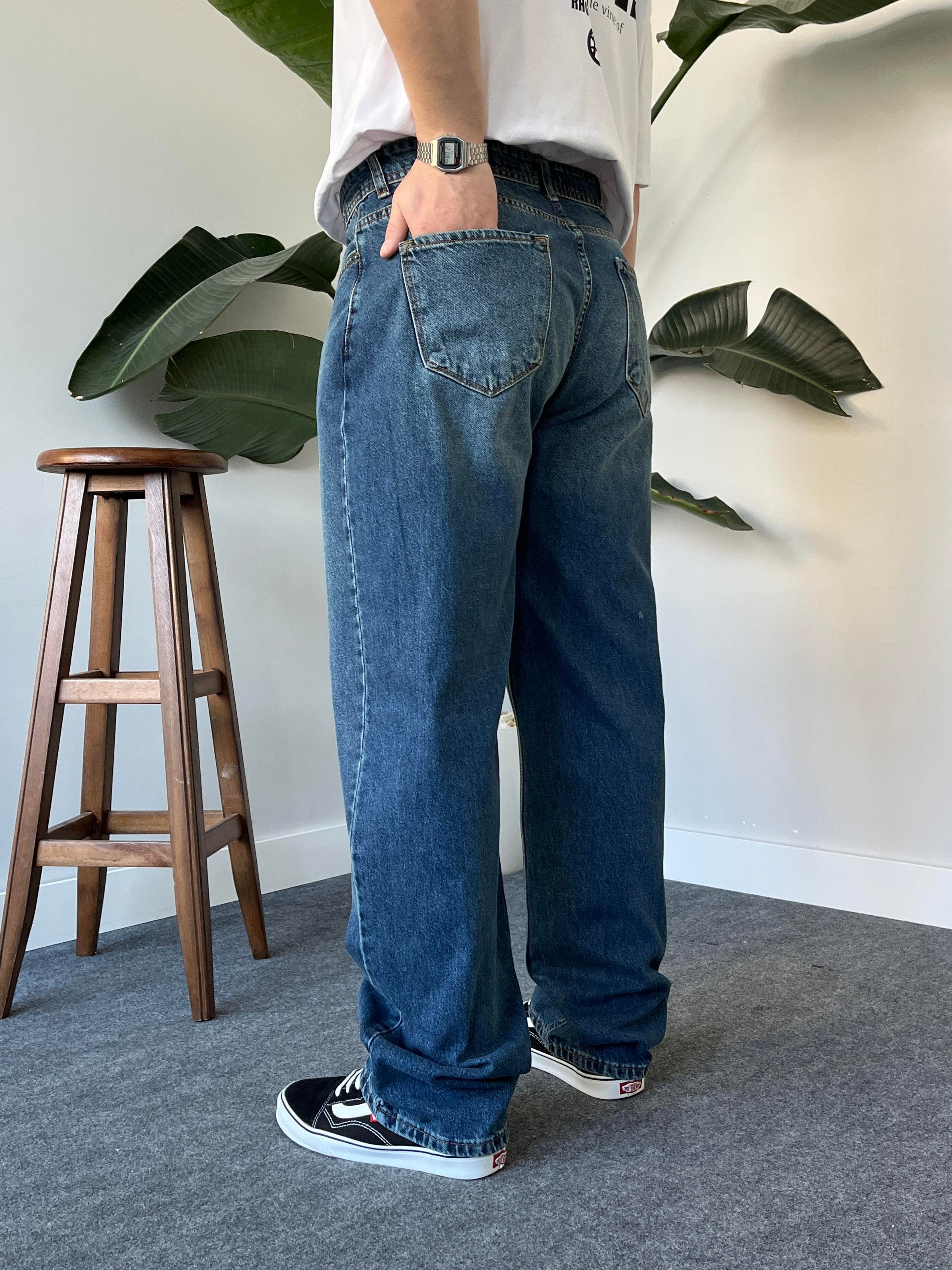 Noctis Taşlamalı Dark Blue Jean