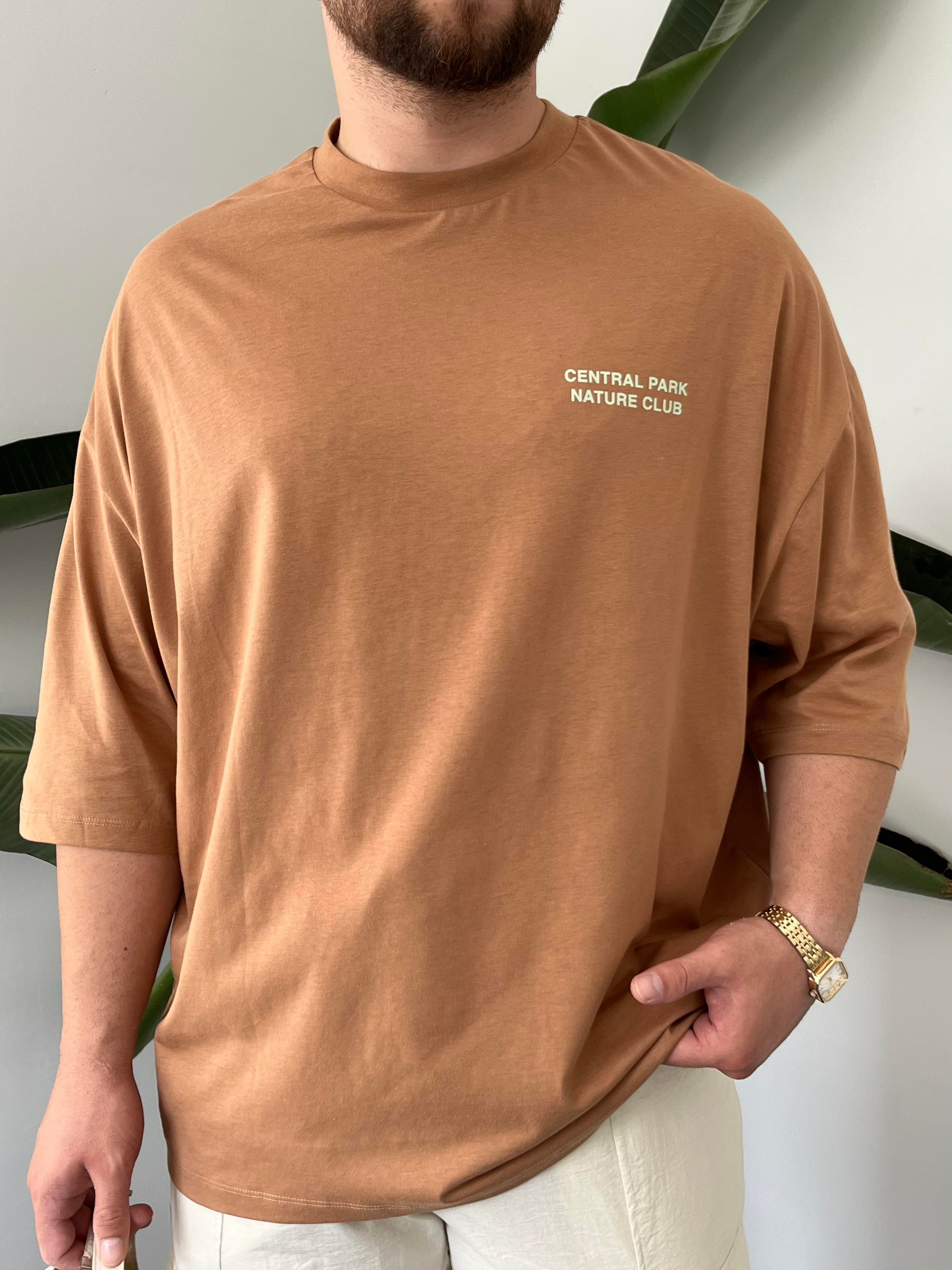 NYC Oranj Baskılı Oversize T-shirt