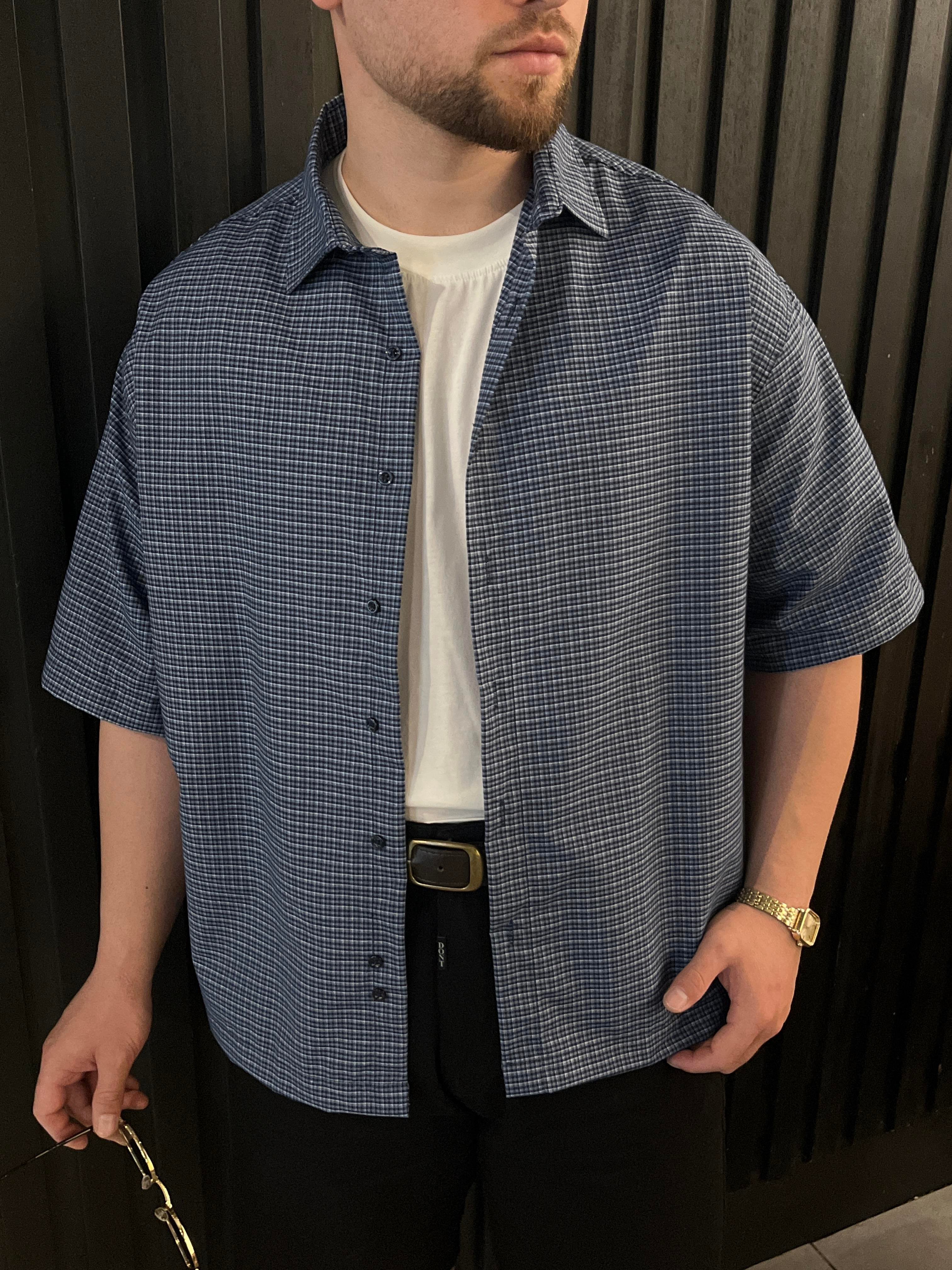 Oldman Mavi Kareli Oversize Gömlek