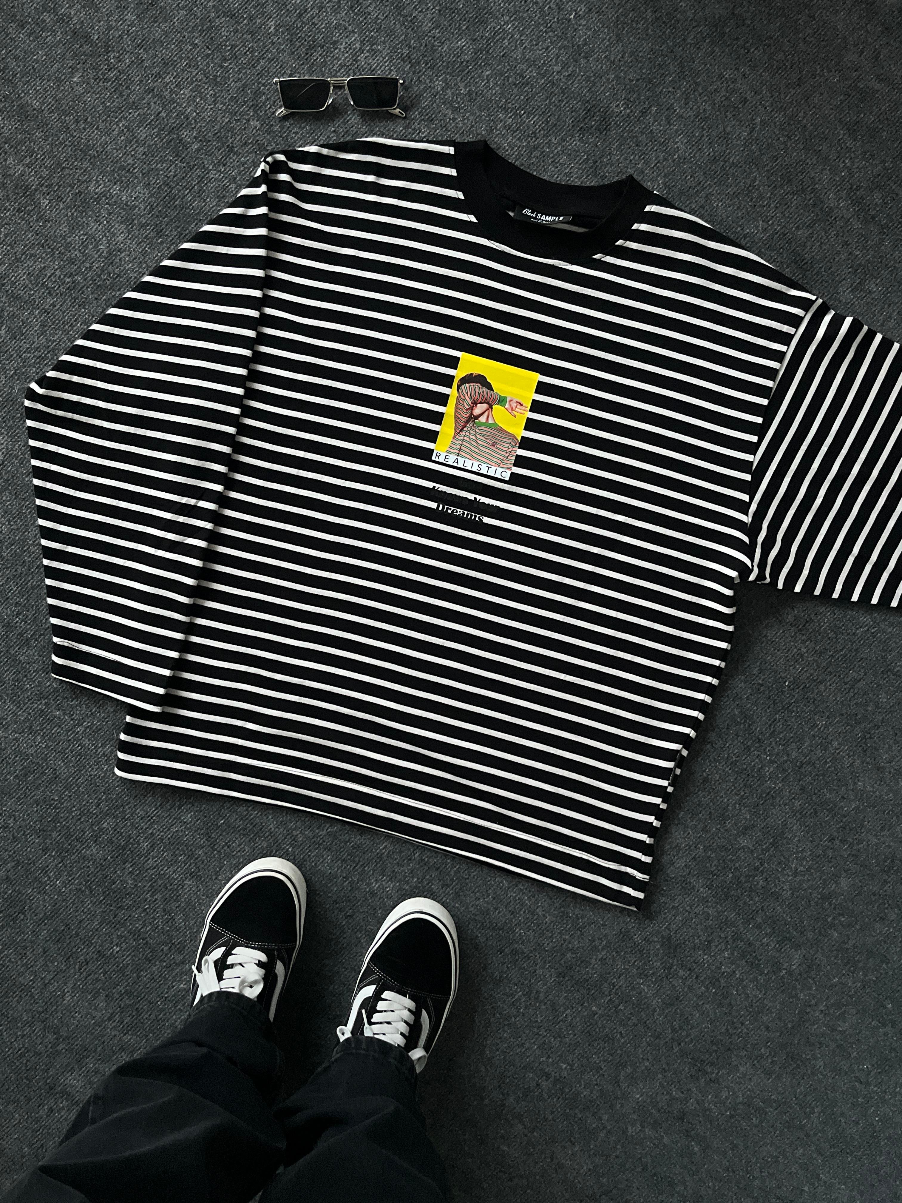 Realistic Çizgili Sweatshirt