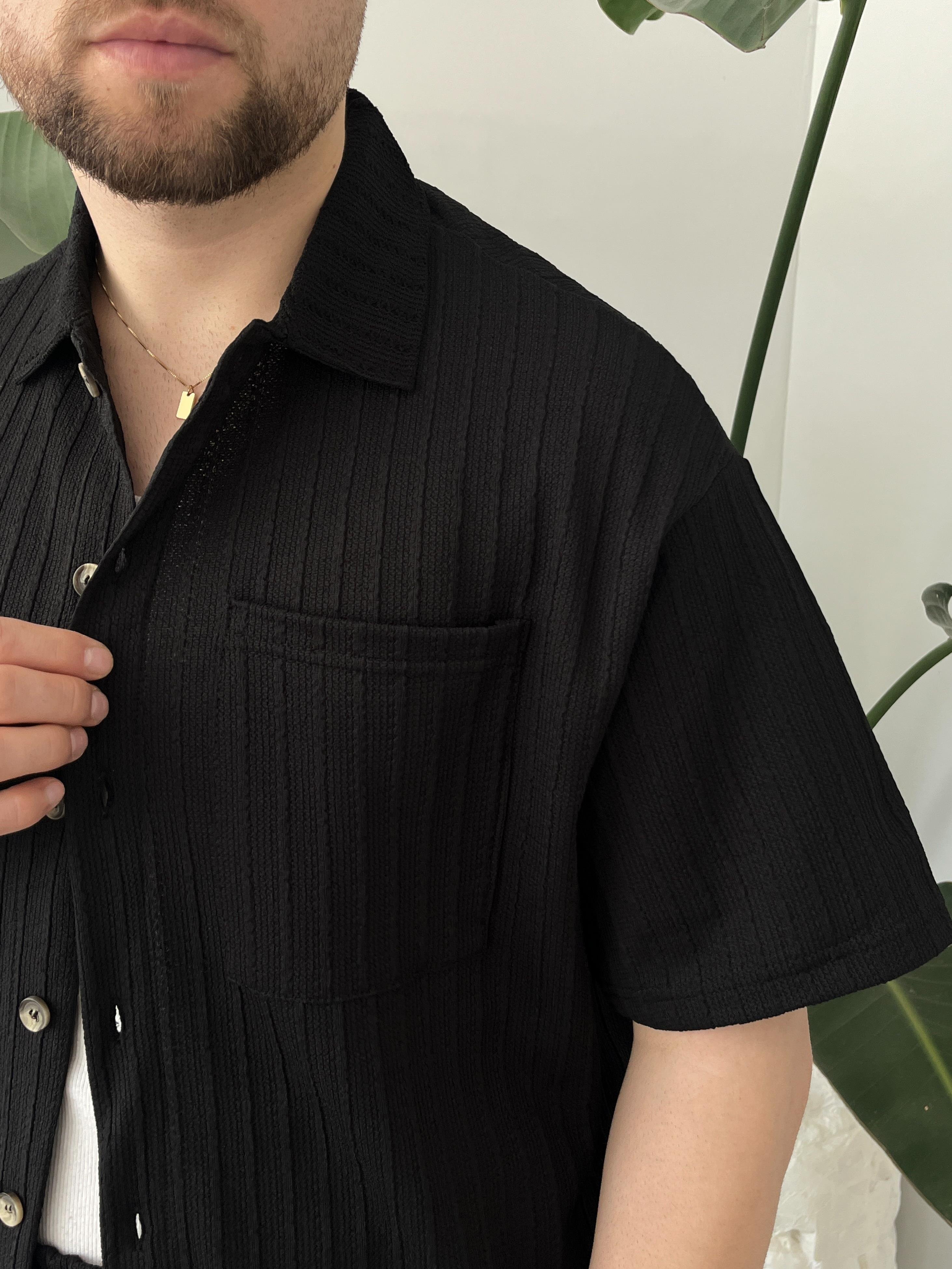 Romero Siyah Desenli Oversize Takım