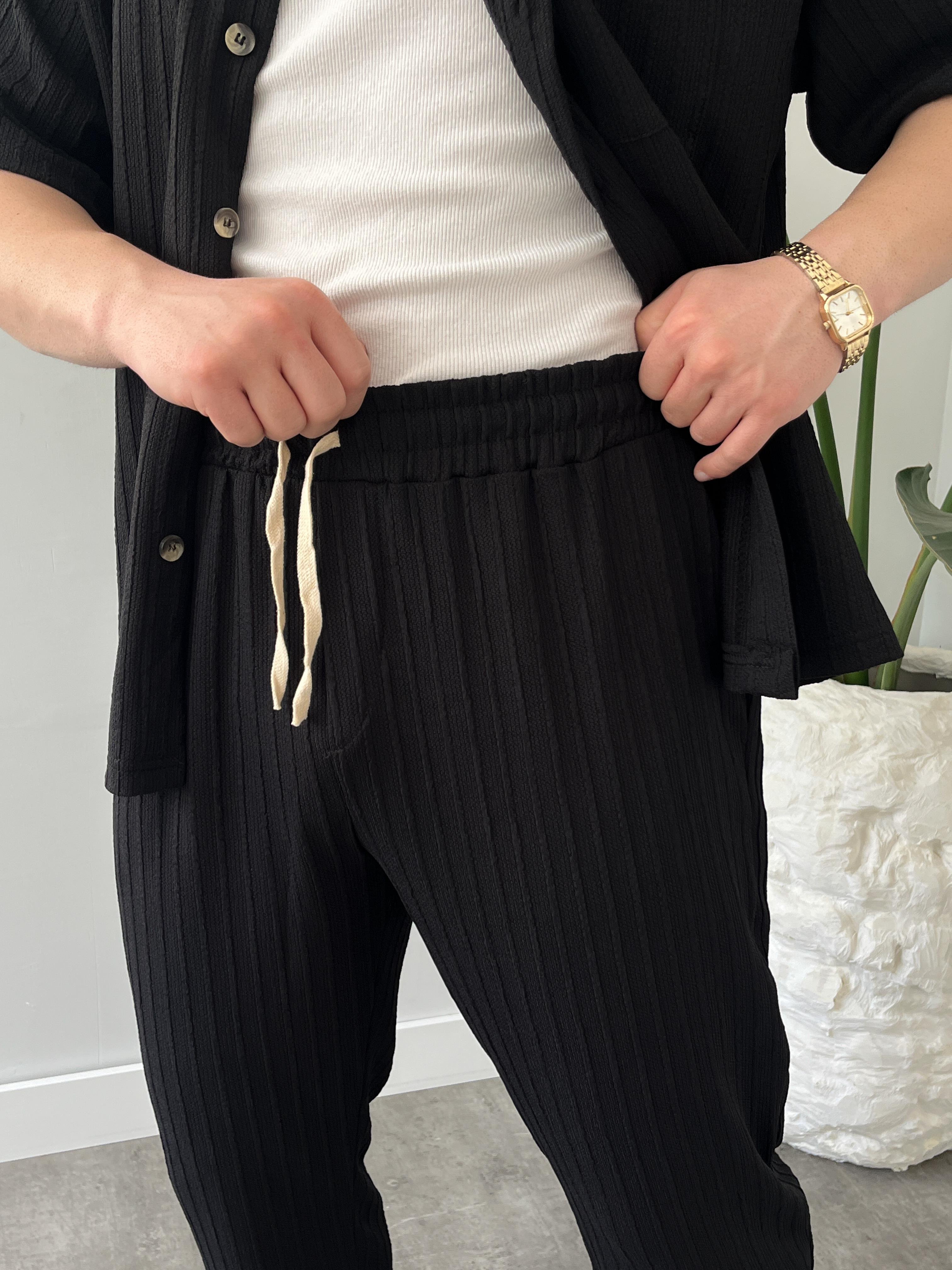 Romero Siyah Desenli Oversize Takım