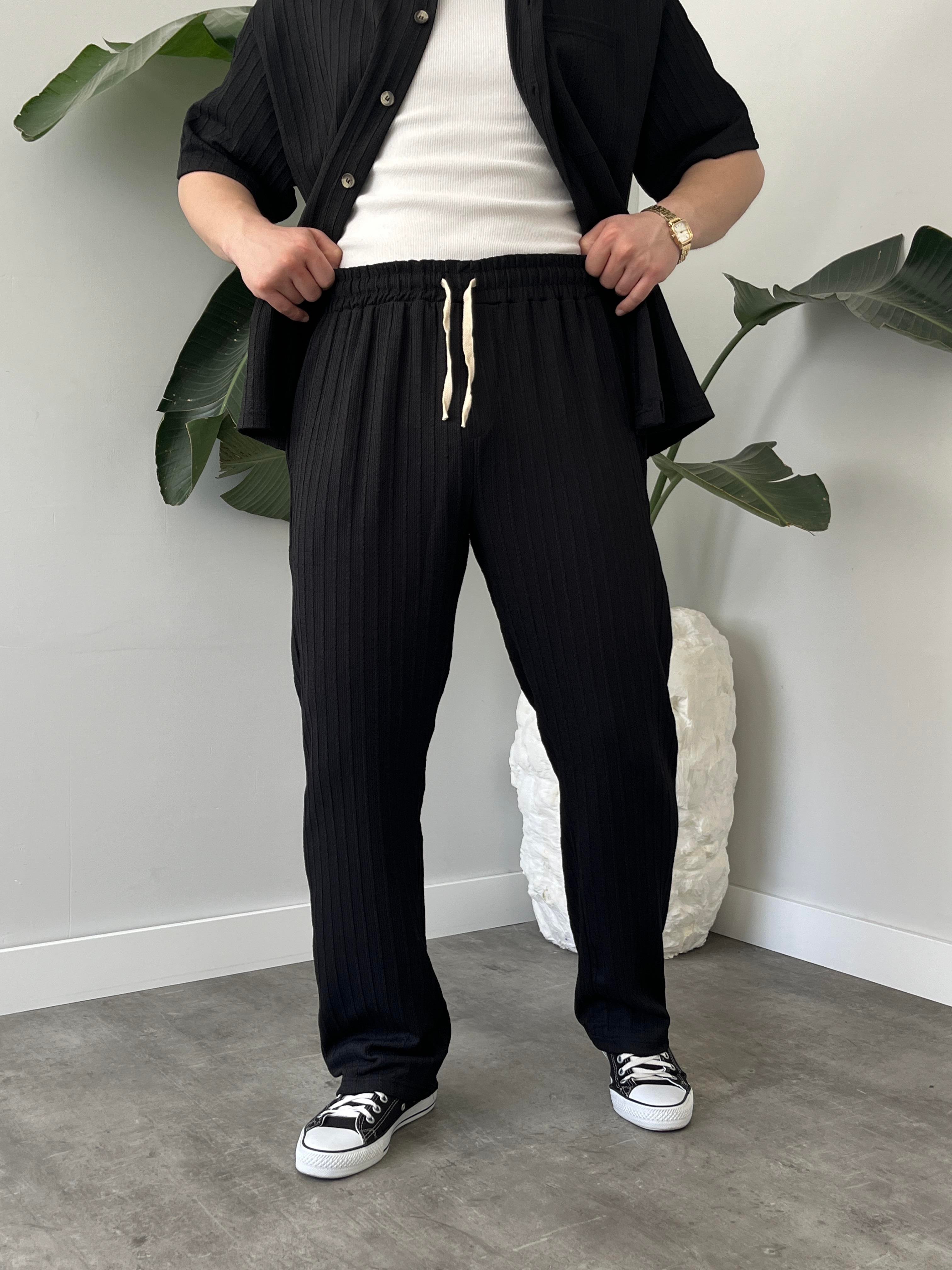 Romero Siyah Desenli Oversize Takım