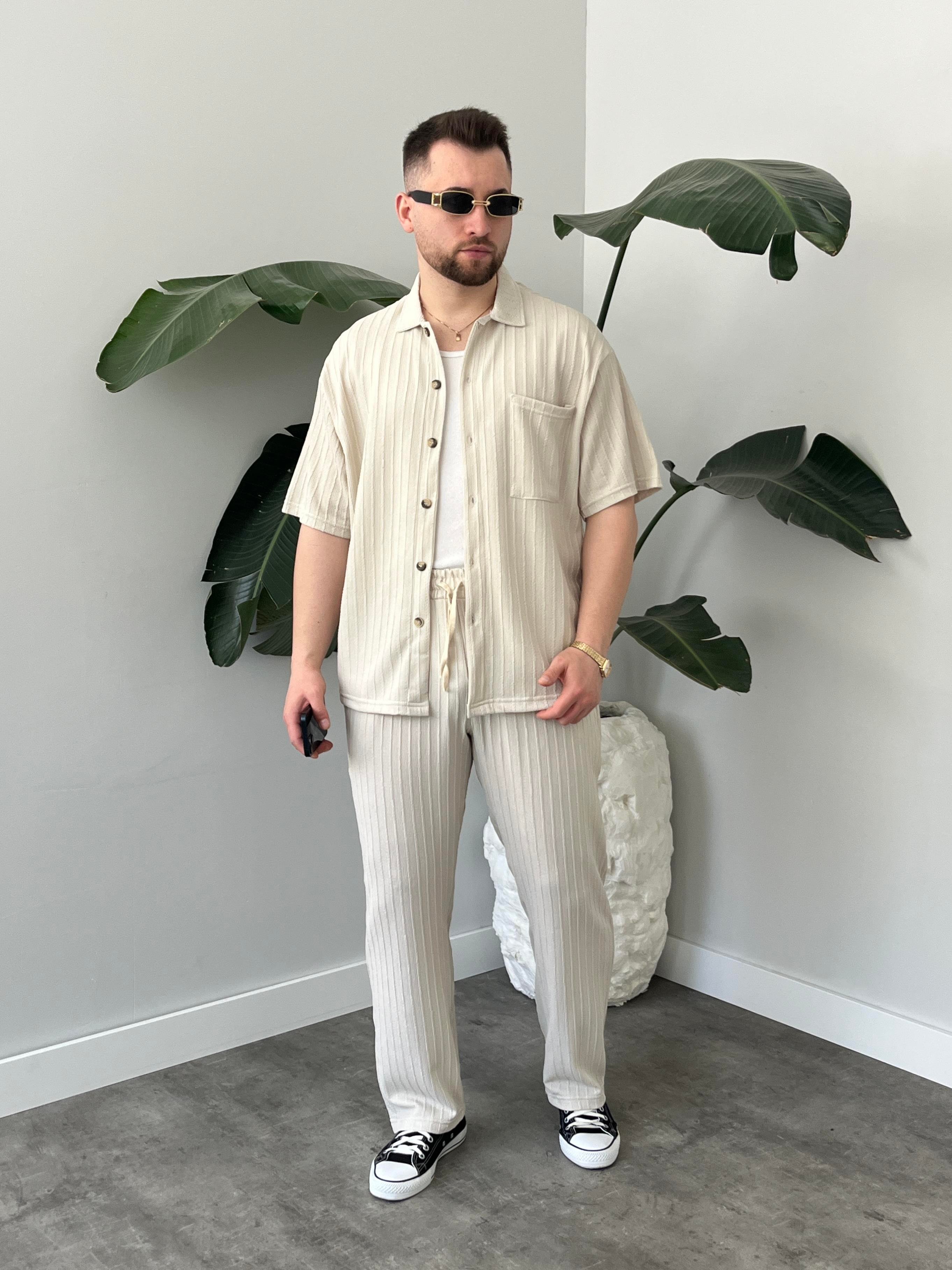Romero Taş Desenli Oversize Takım