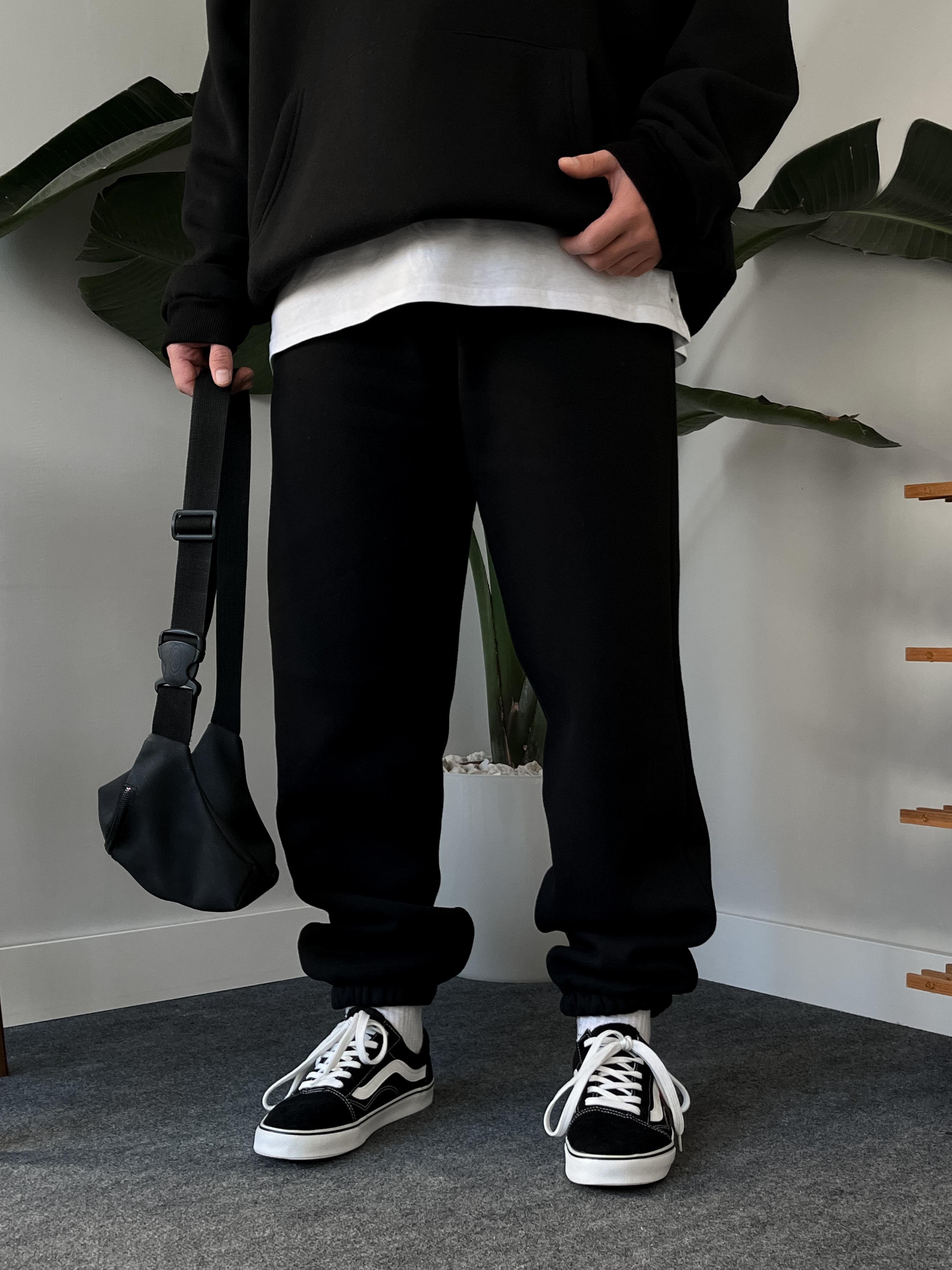 Siyah Basic Oversize Eşofman Takım