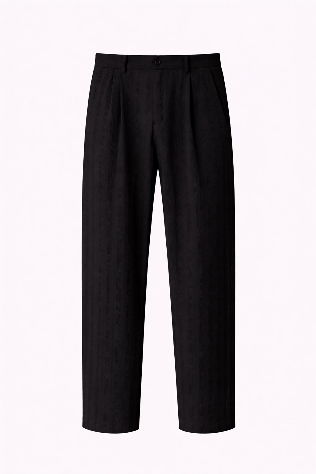 Siyah Desenli Keten Baggy Pantolon