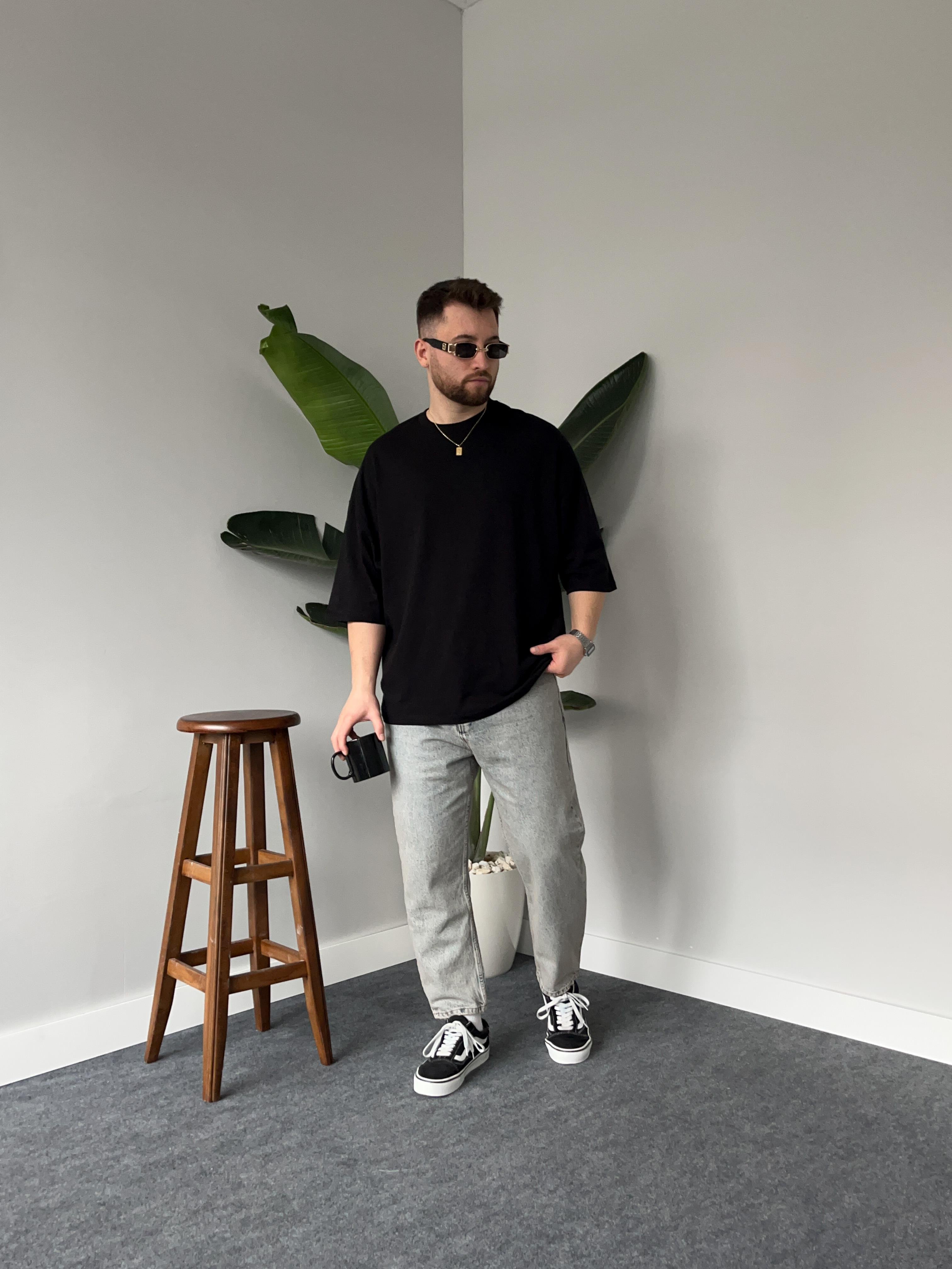 Siyah Oversize Basic T-shirt