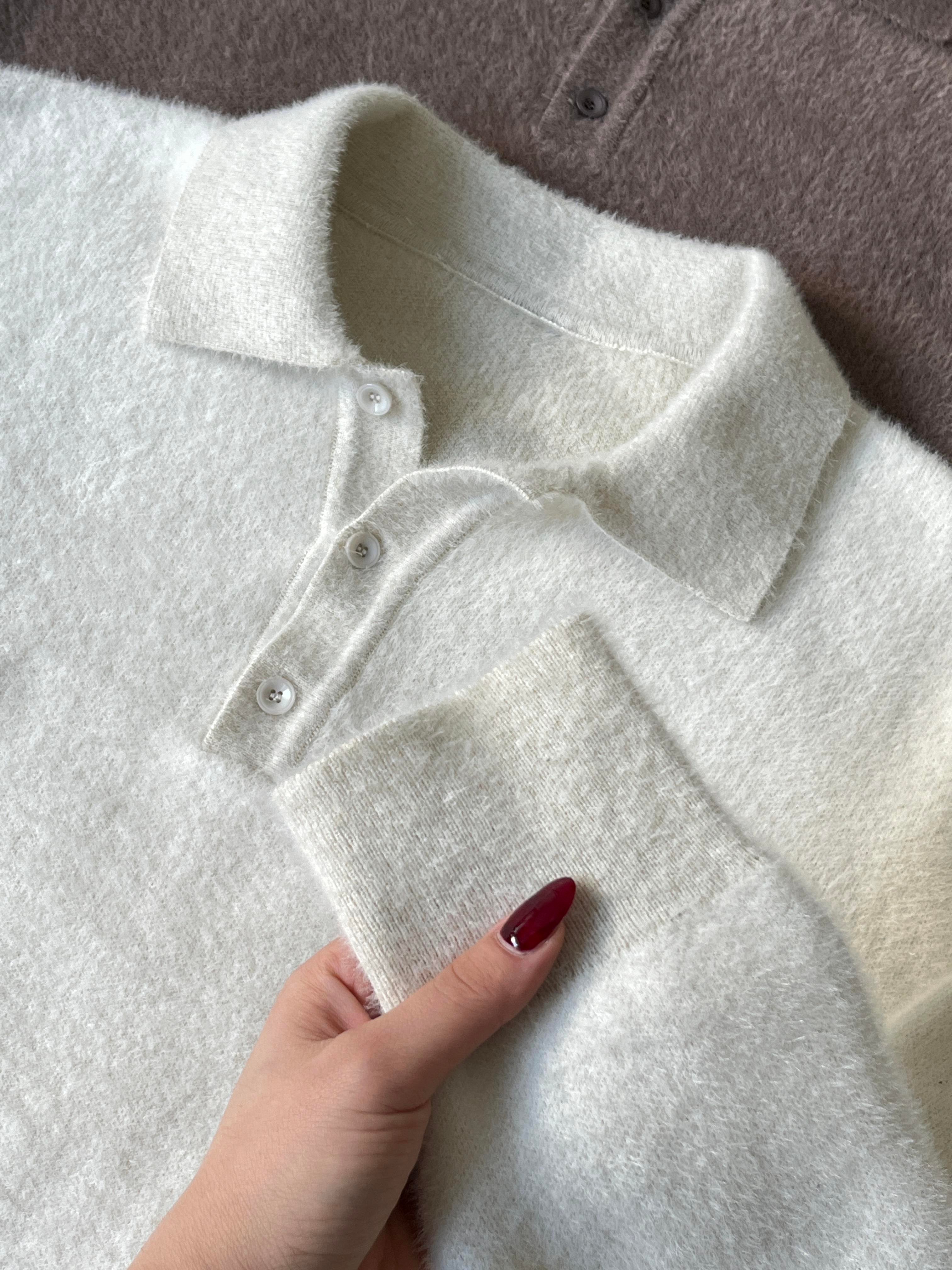 Siyah Soft Touch Polo Yaka Kazak
