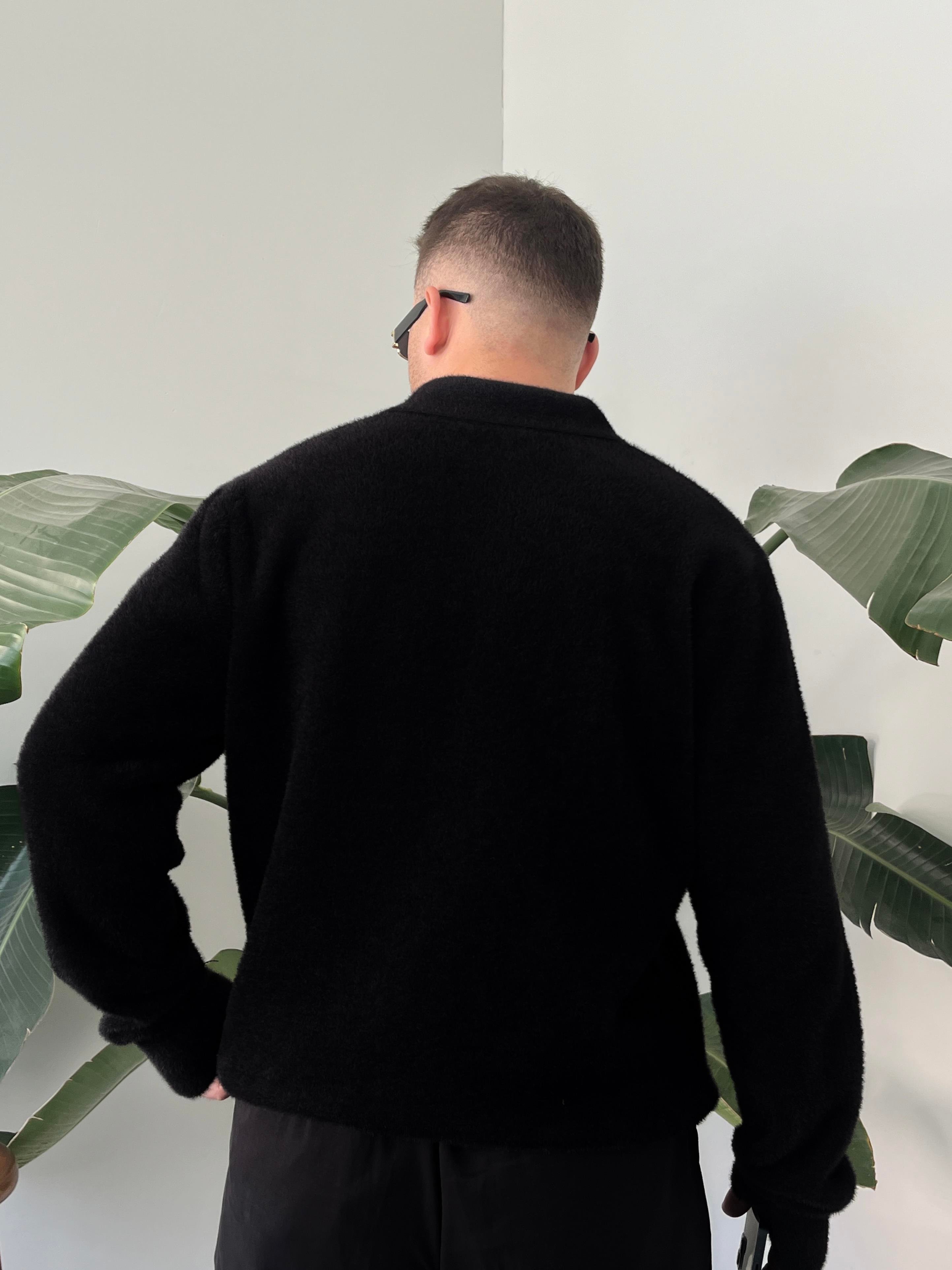 Siyah Soft Touch Polo Yaka Kazak