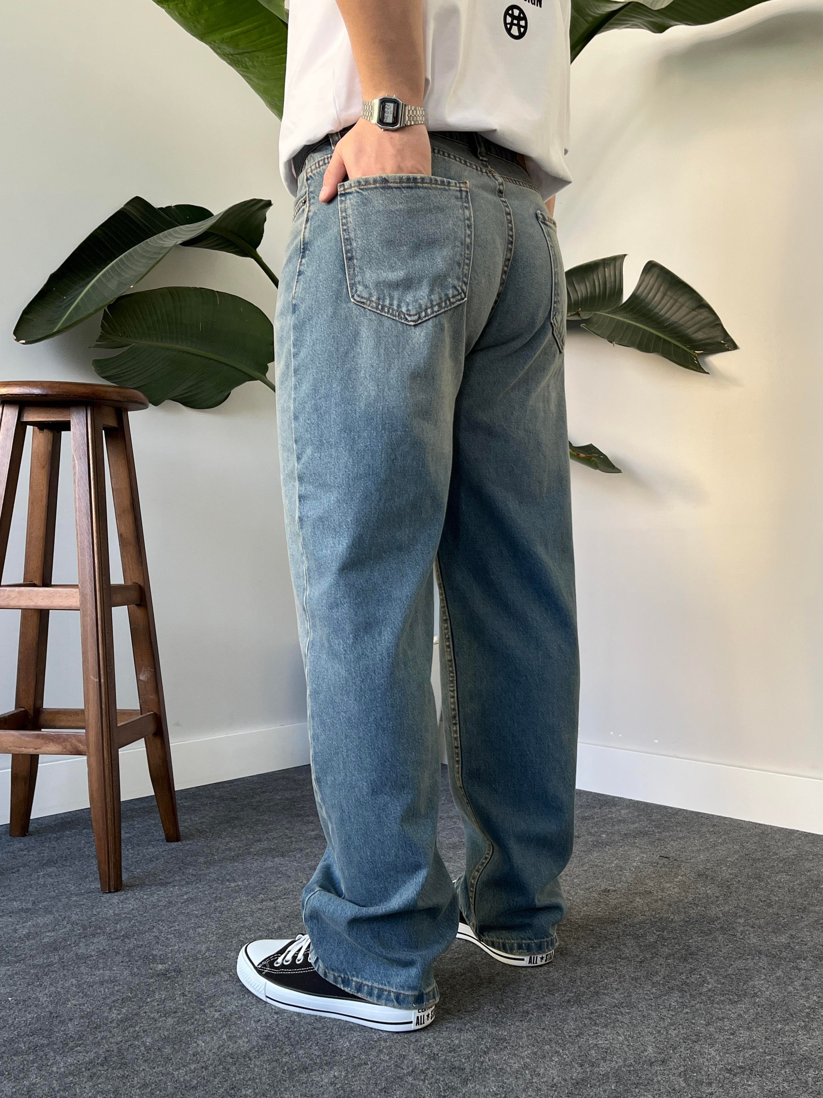 Slatewash Eskitme Baggy Jean