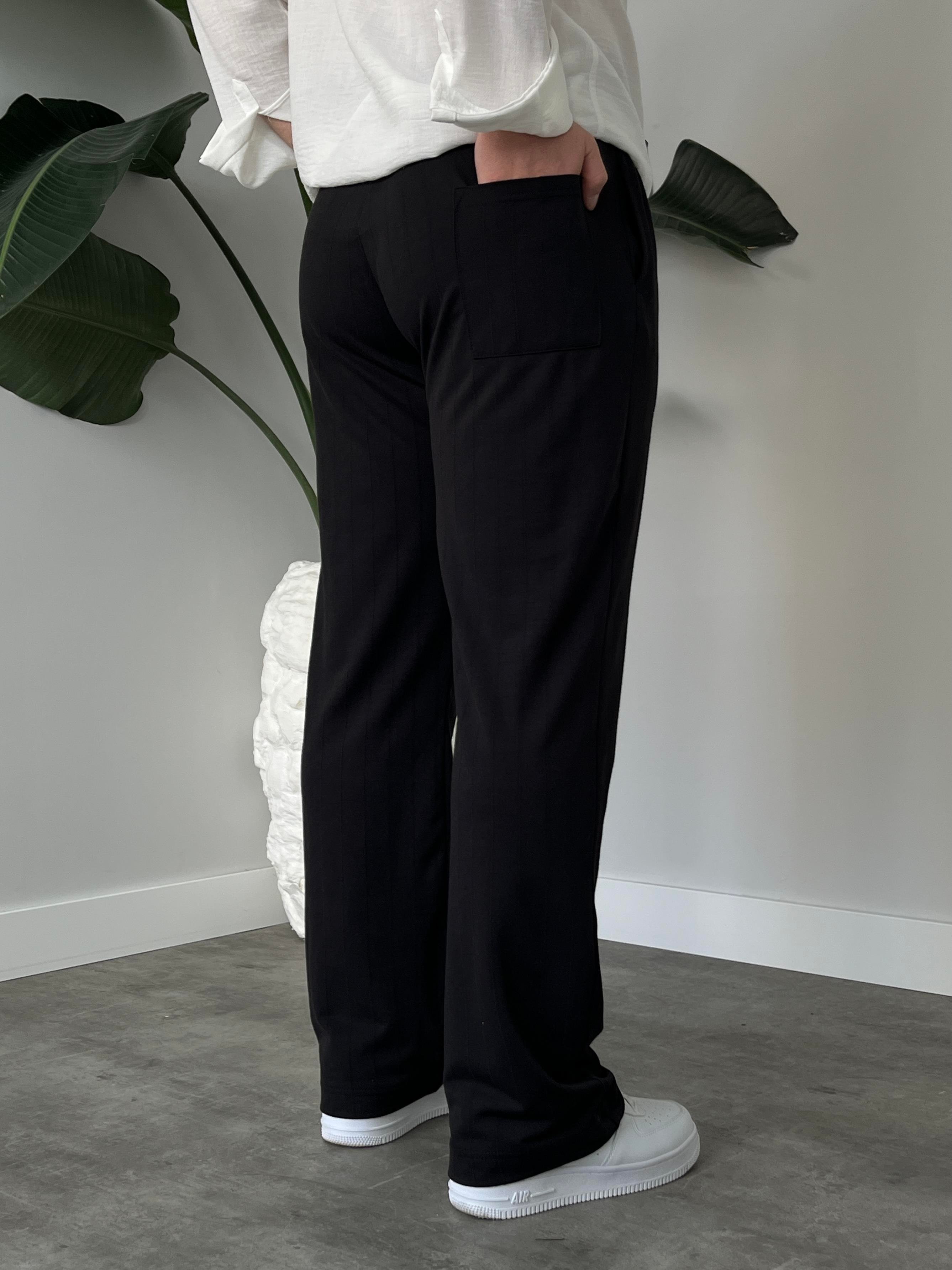 Stride Siyah Çizgi Detaylı Baggy Pantolon
