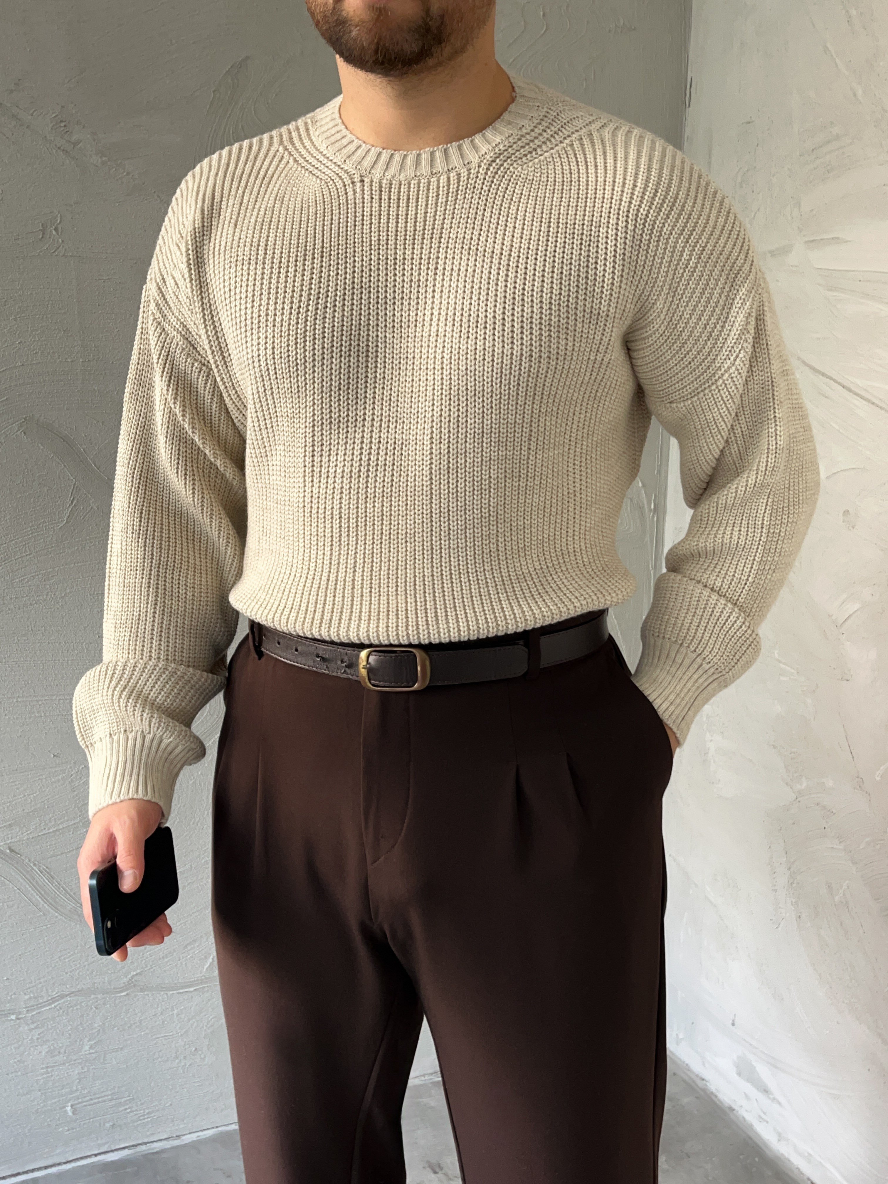 Taş Basic Örgü Oversize Kazak