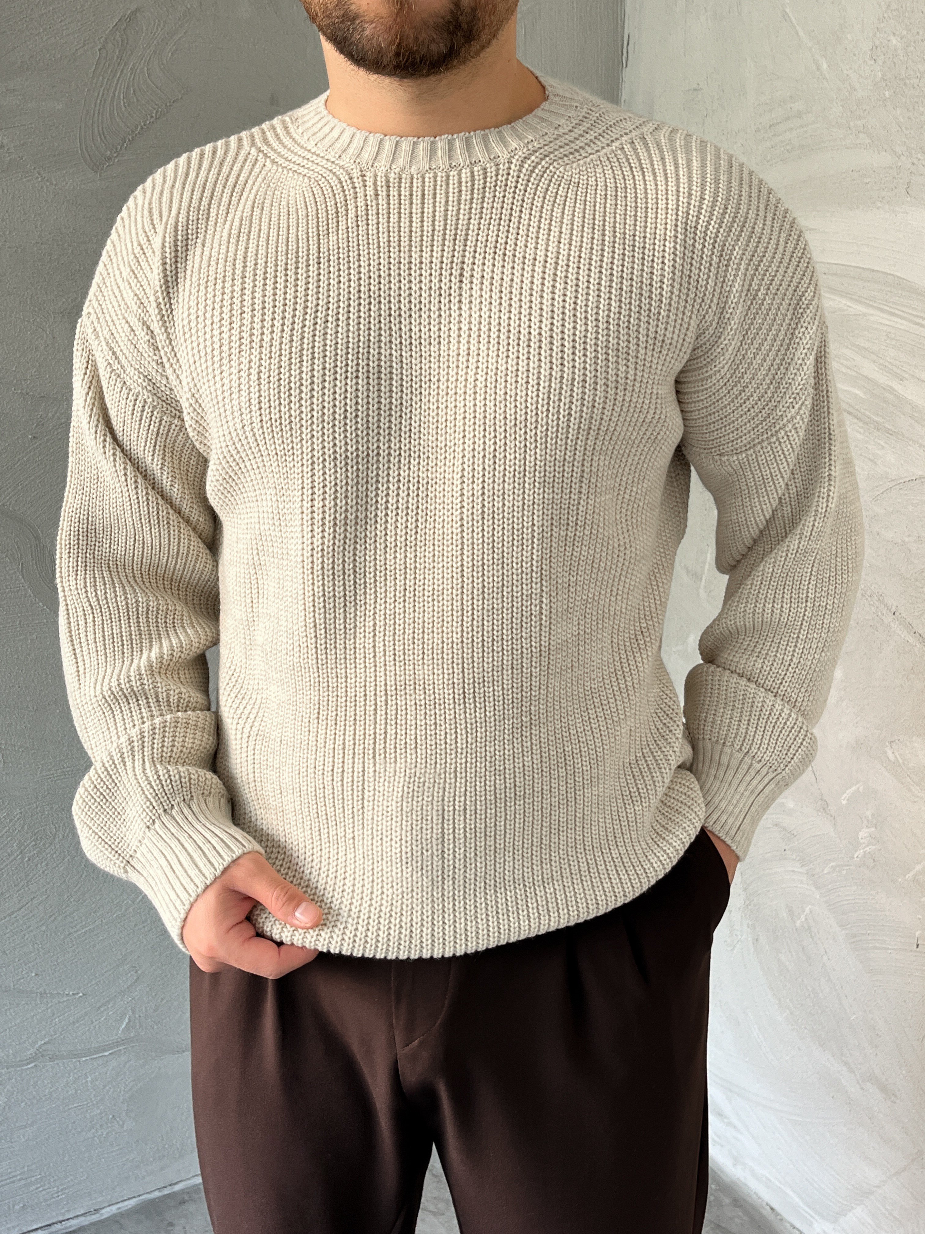 Taş Basic Örgü Oversize Kazak