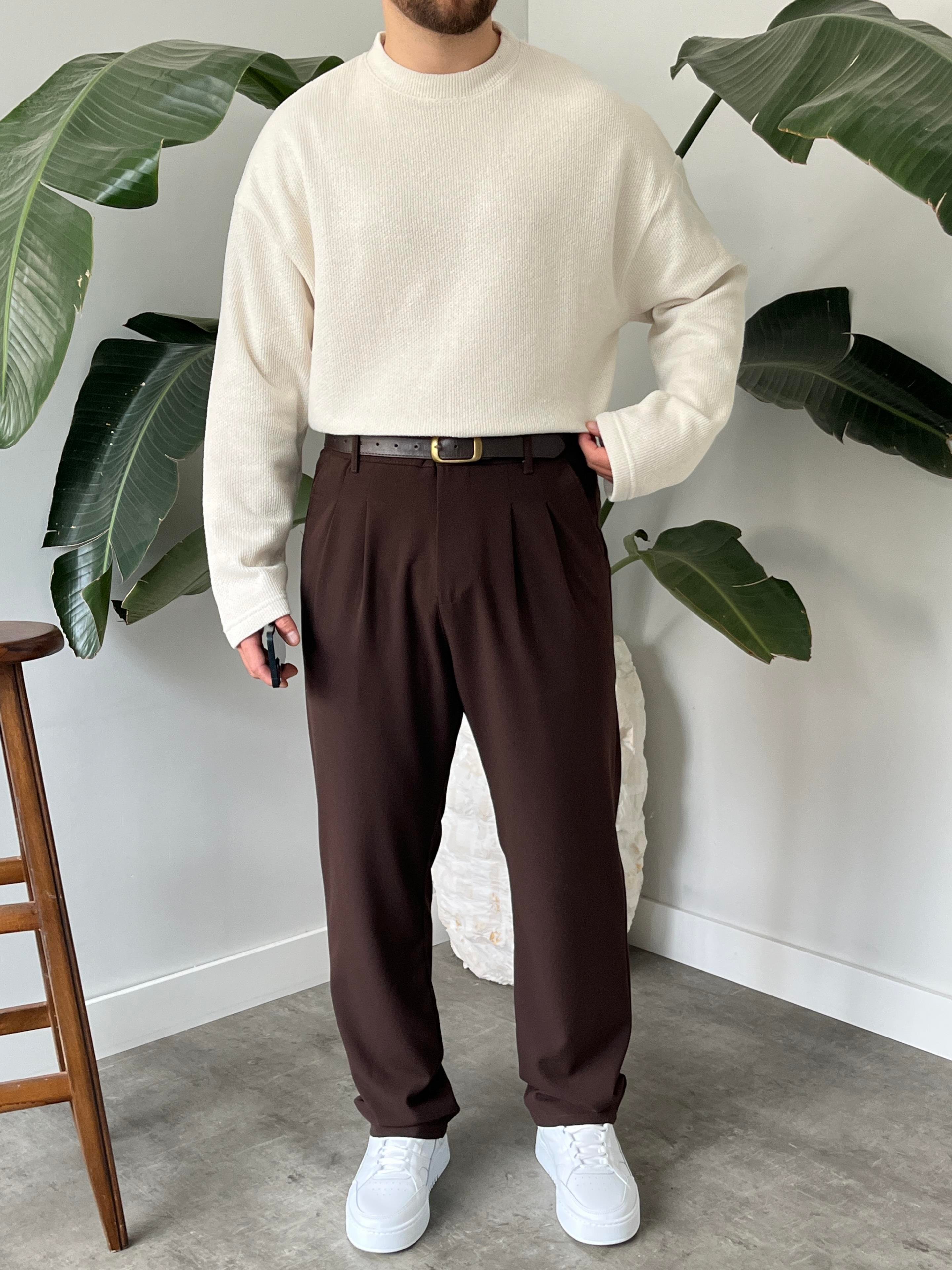 Taş Dokulu Örme Triko Sweatshirt