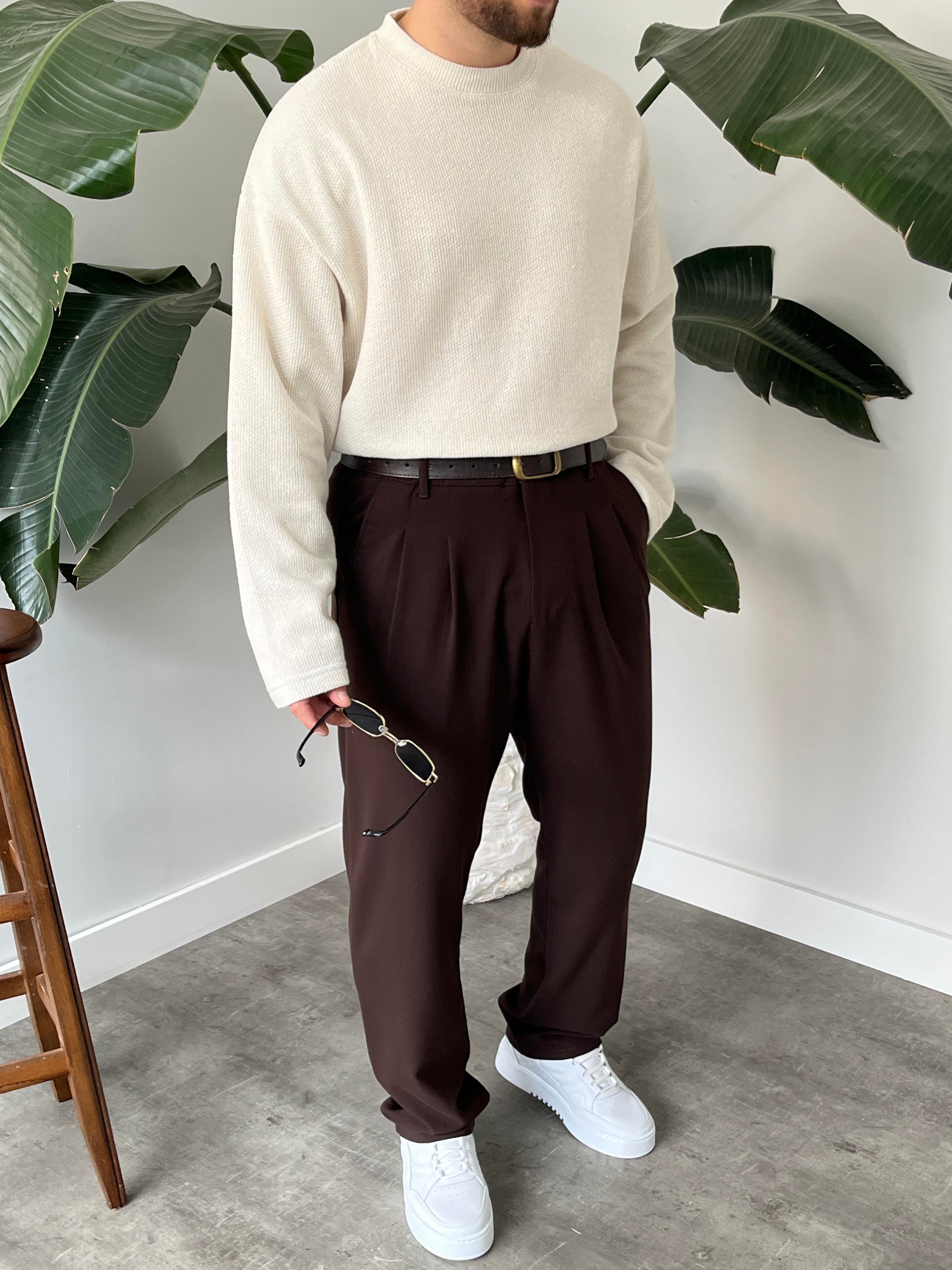 Taş Dokulu Örme Triko Sweatshirt