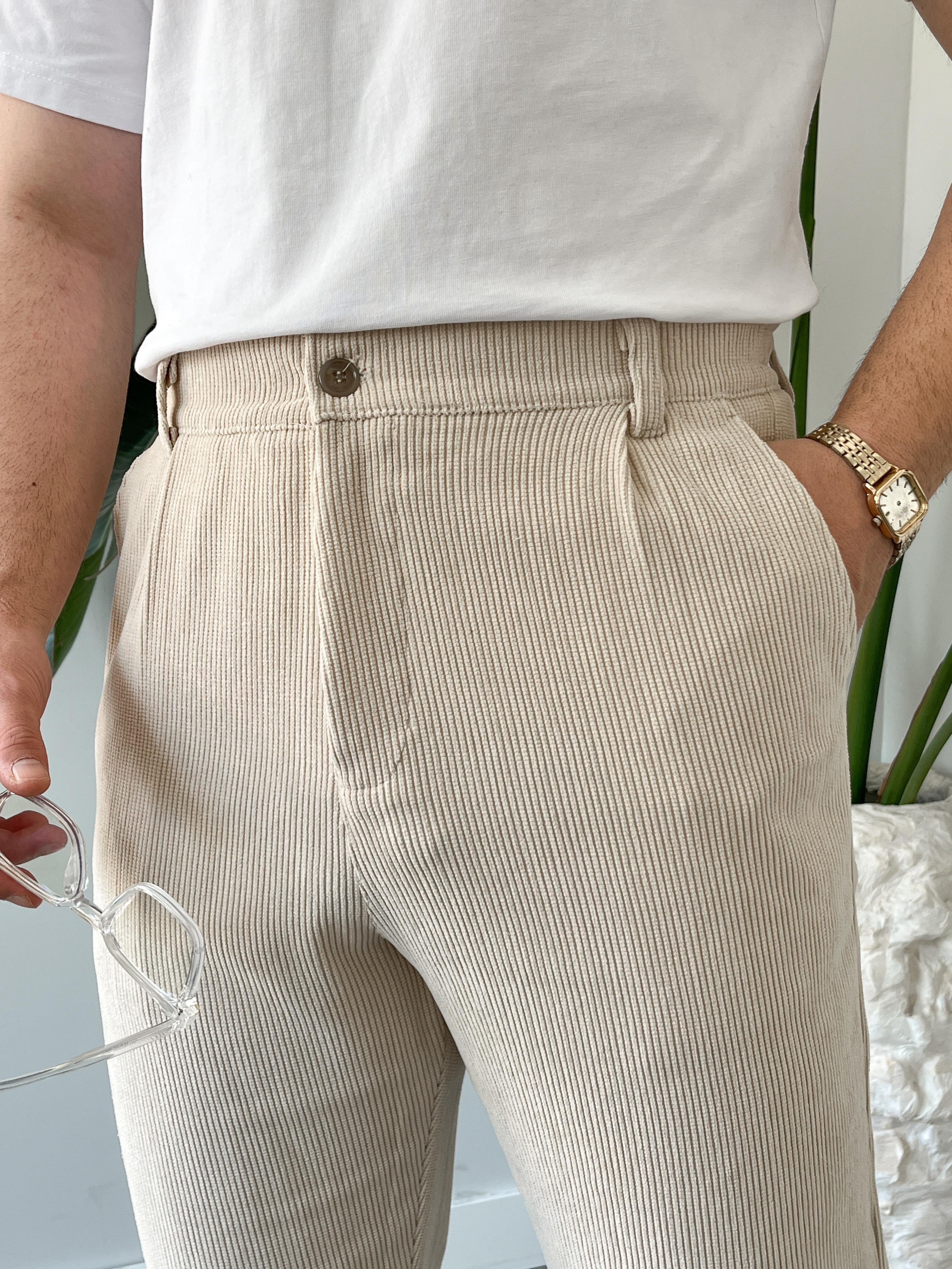 Taş Fitilli Kadife Baggy Pantolon