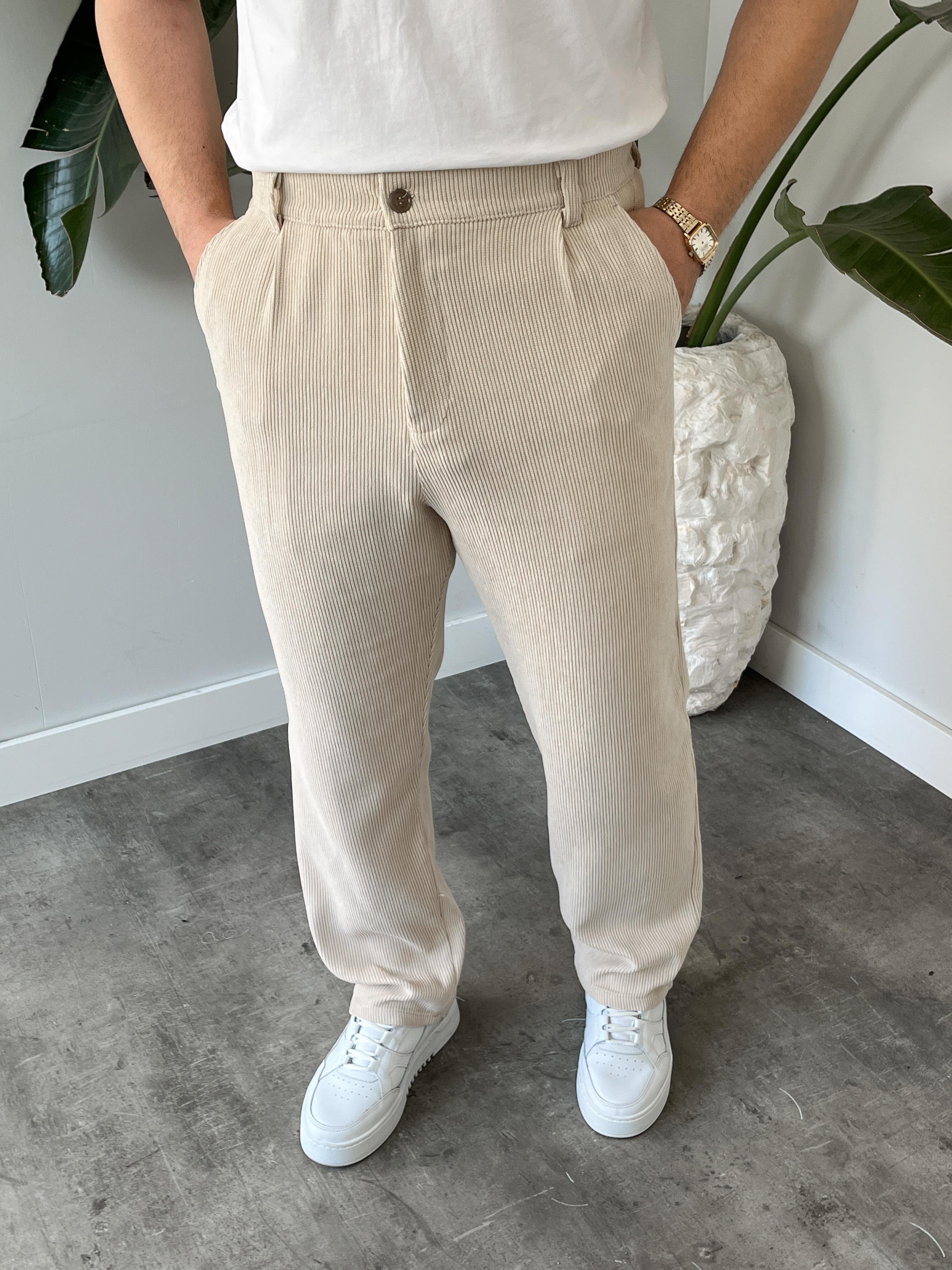Taş Fitilli Kadife Baggy Pantolon