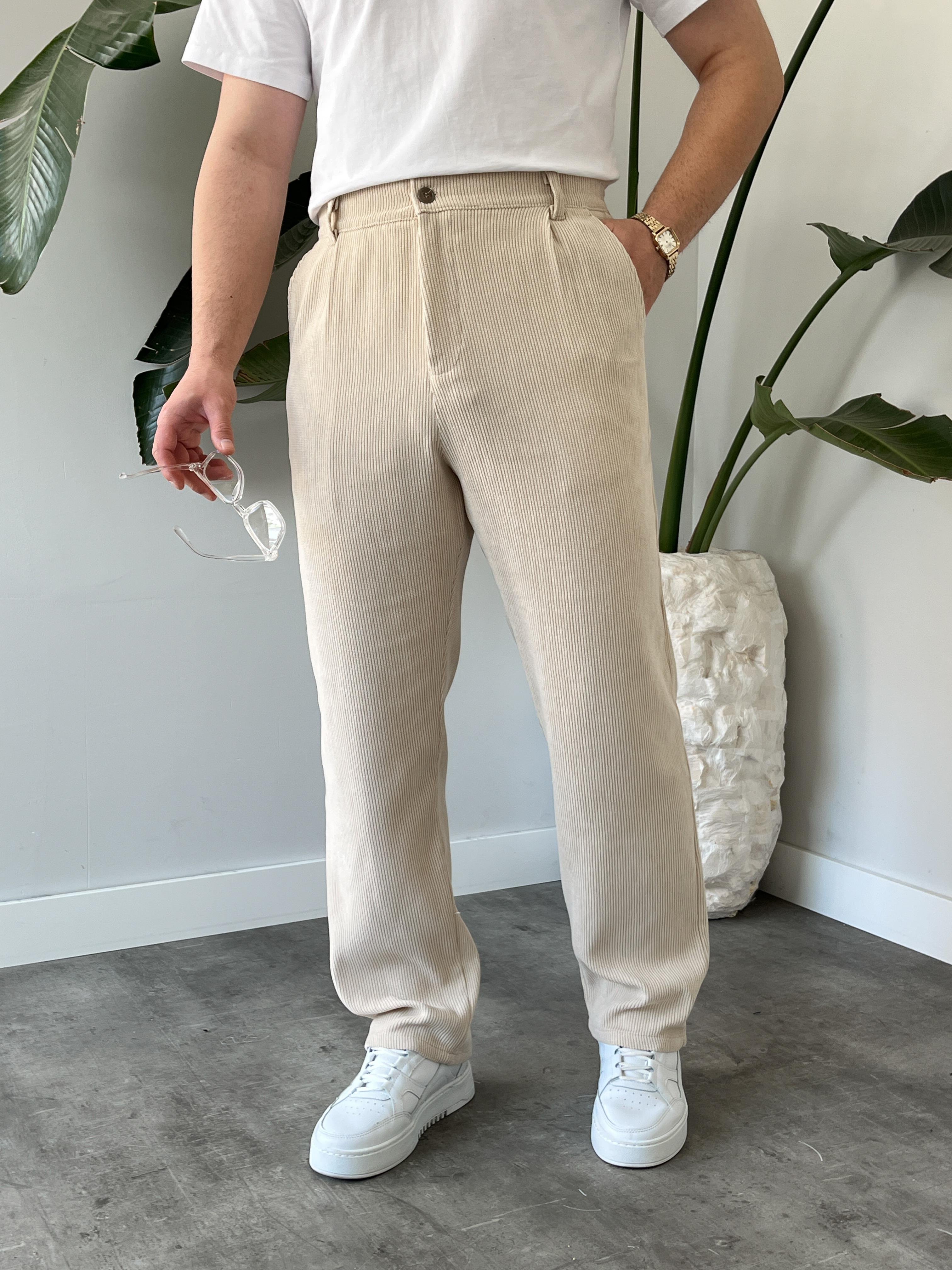 Taş Fitilli Kadife Baggy Pantolon