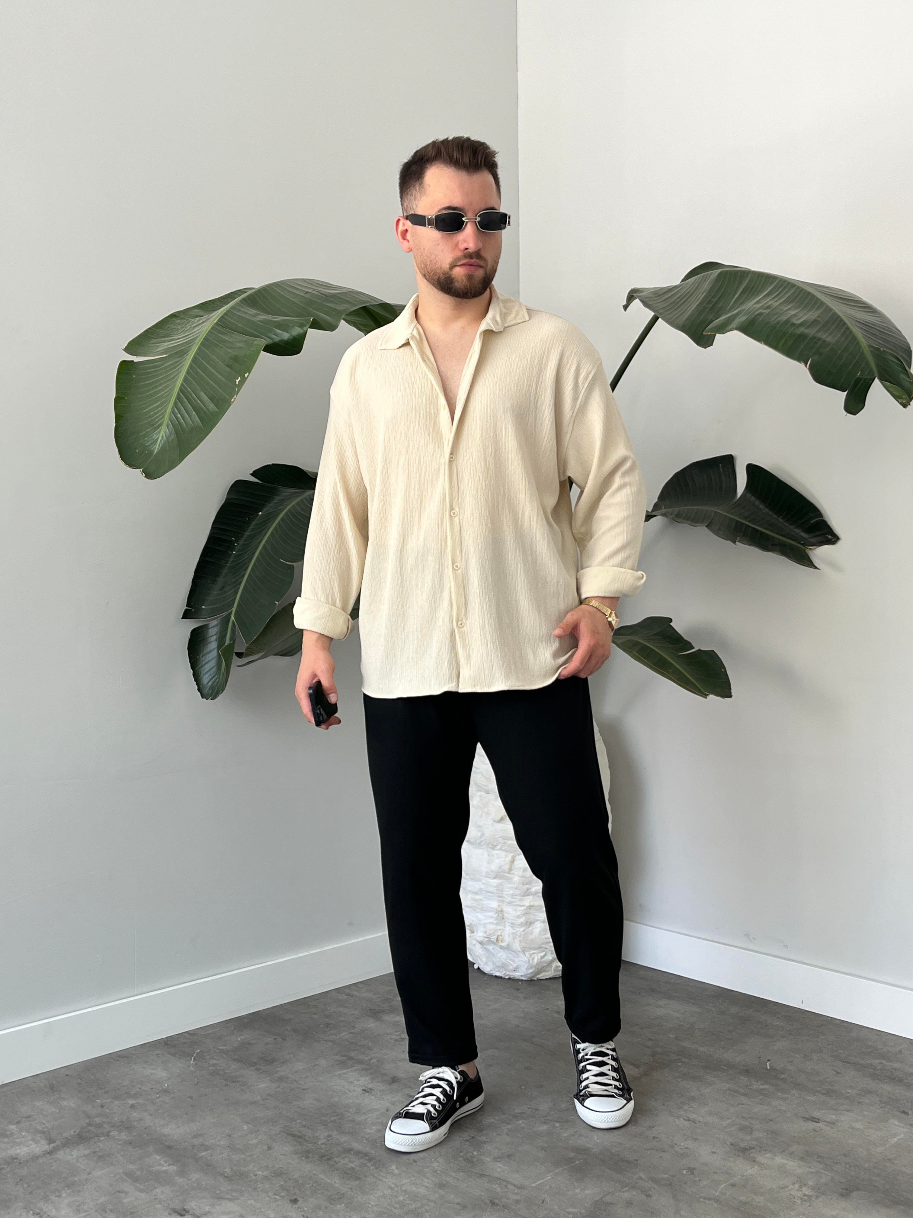 Taş Seul Kumaş Oversize Gömlek