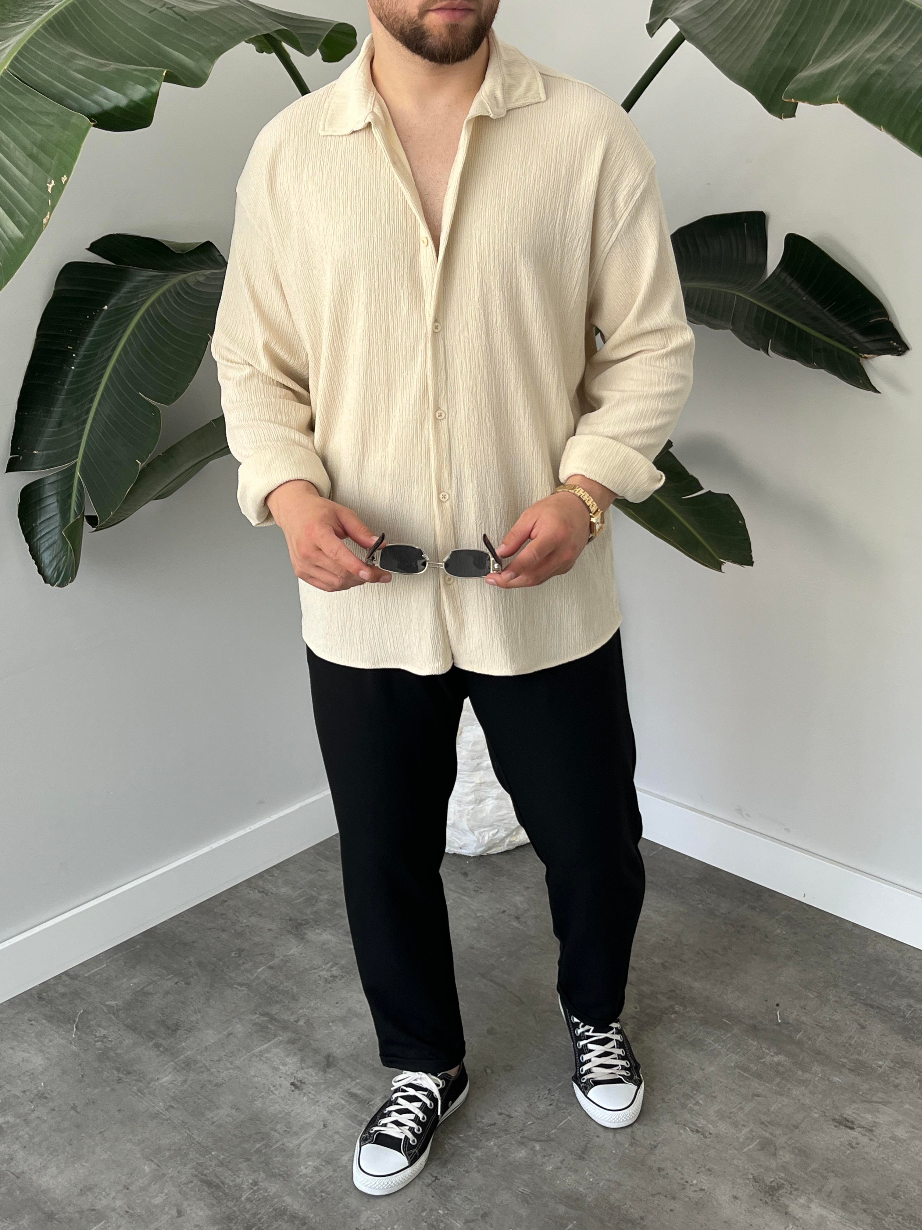 Taş Seul Kumaş Oversize Gömlek