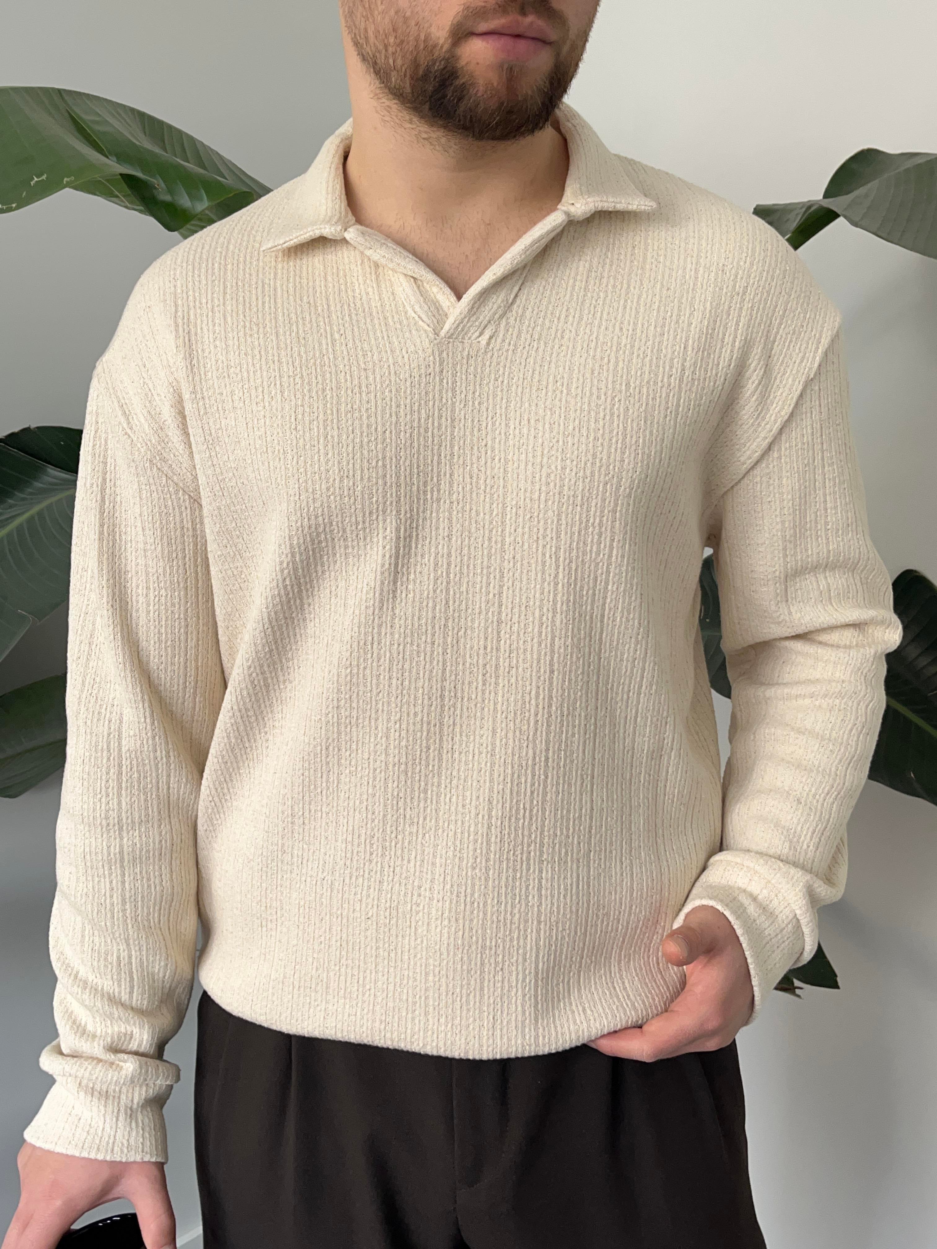 Velar Krem Polo Yaka Triko Kazak