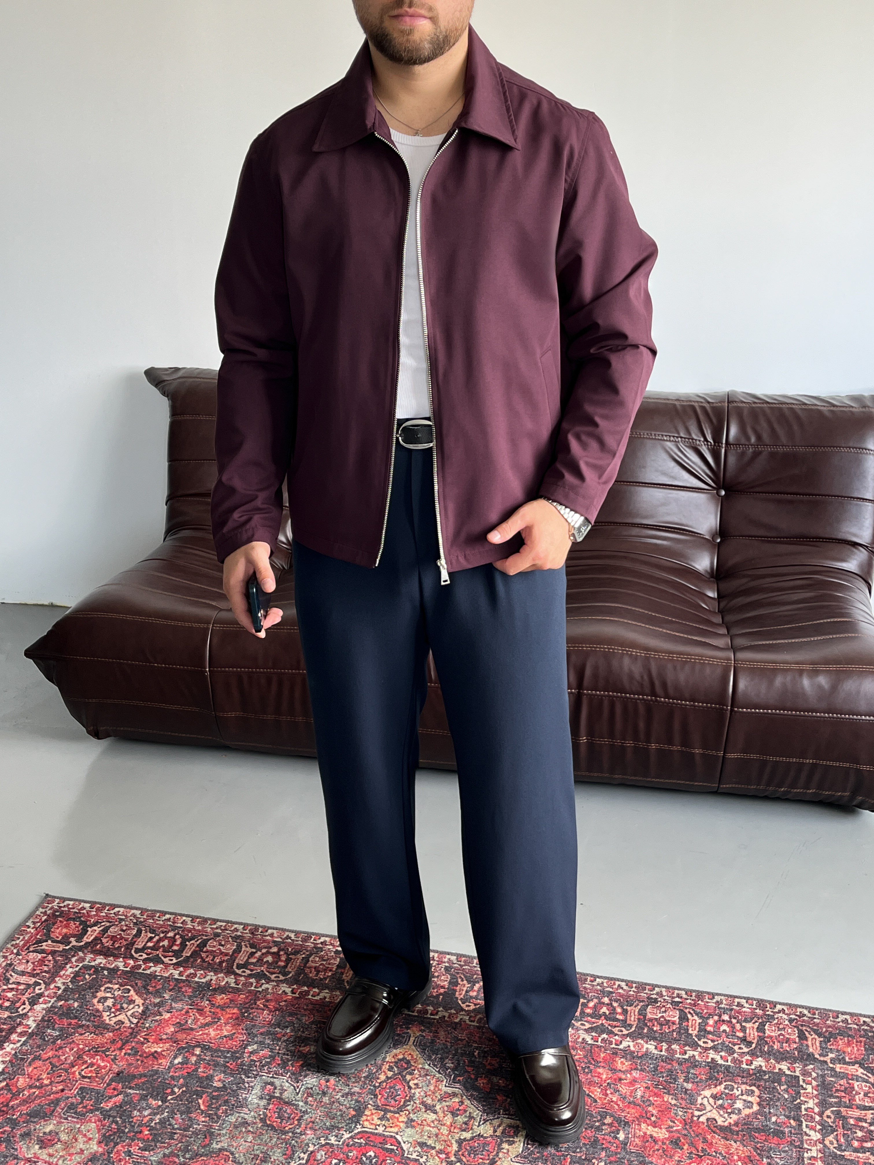 Venzi Bordo Casual Ceket