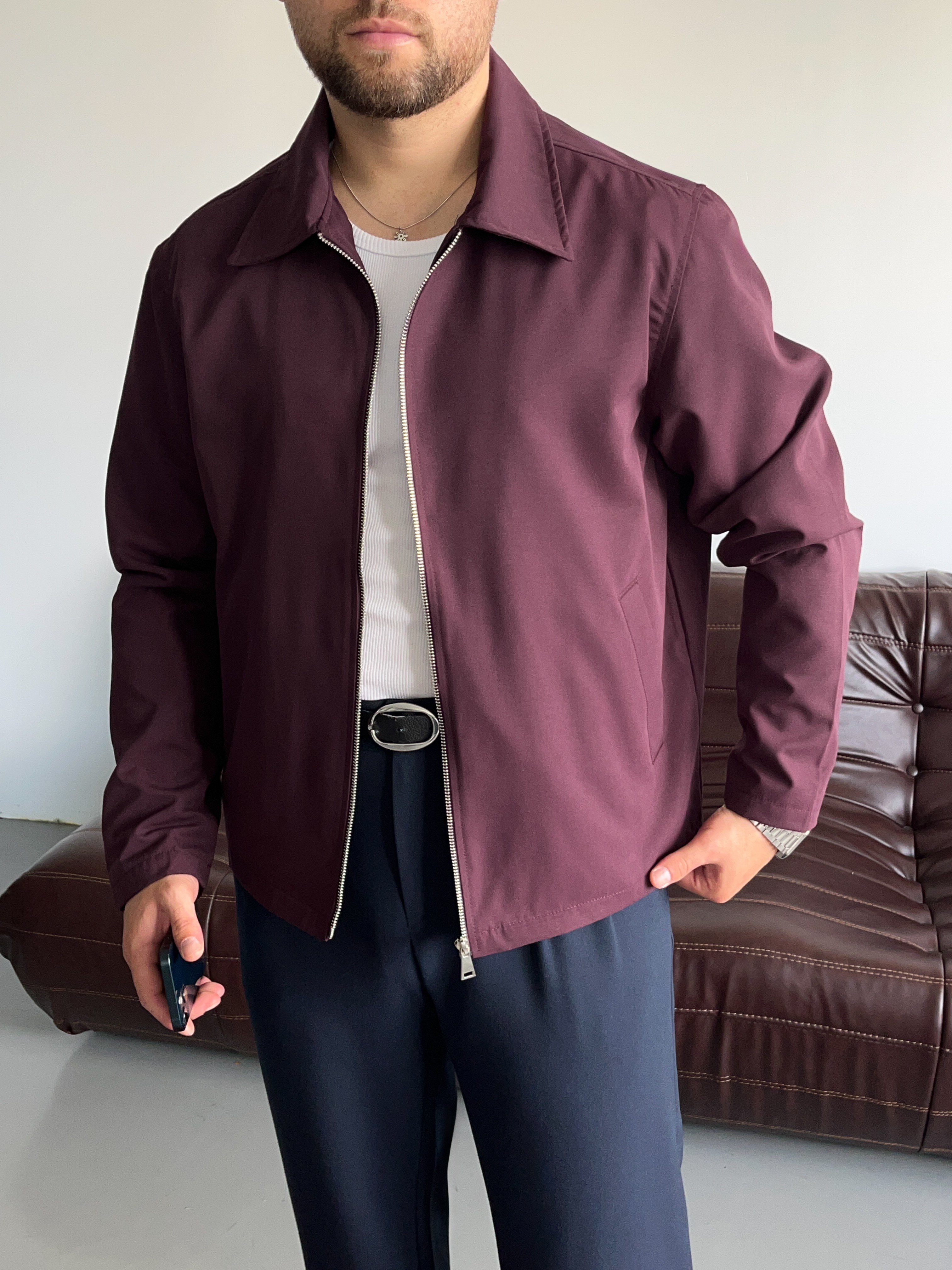 Venzi Bordo Casual Ceket