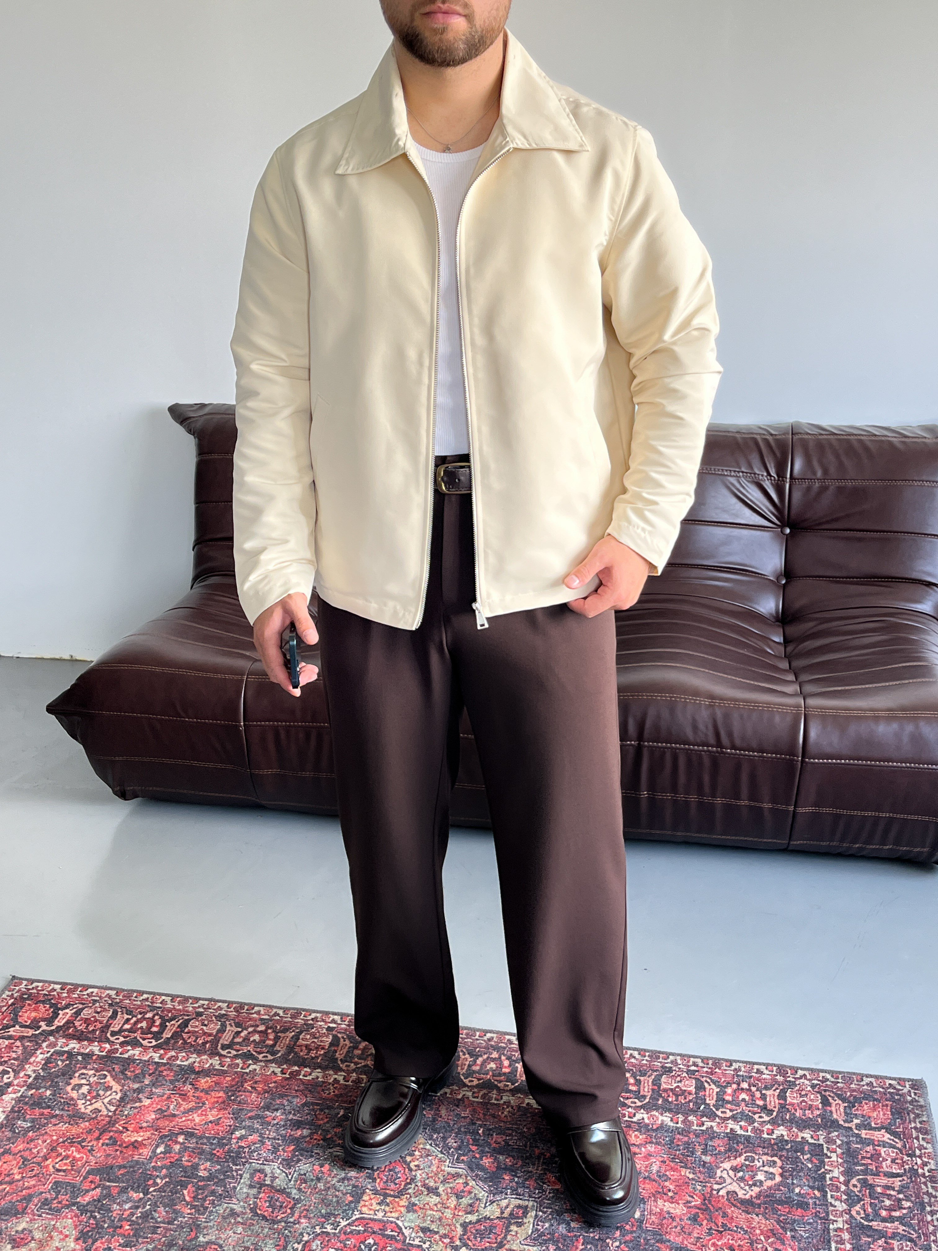 Venzi Krem Casual Ceket