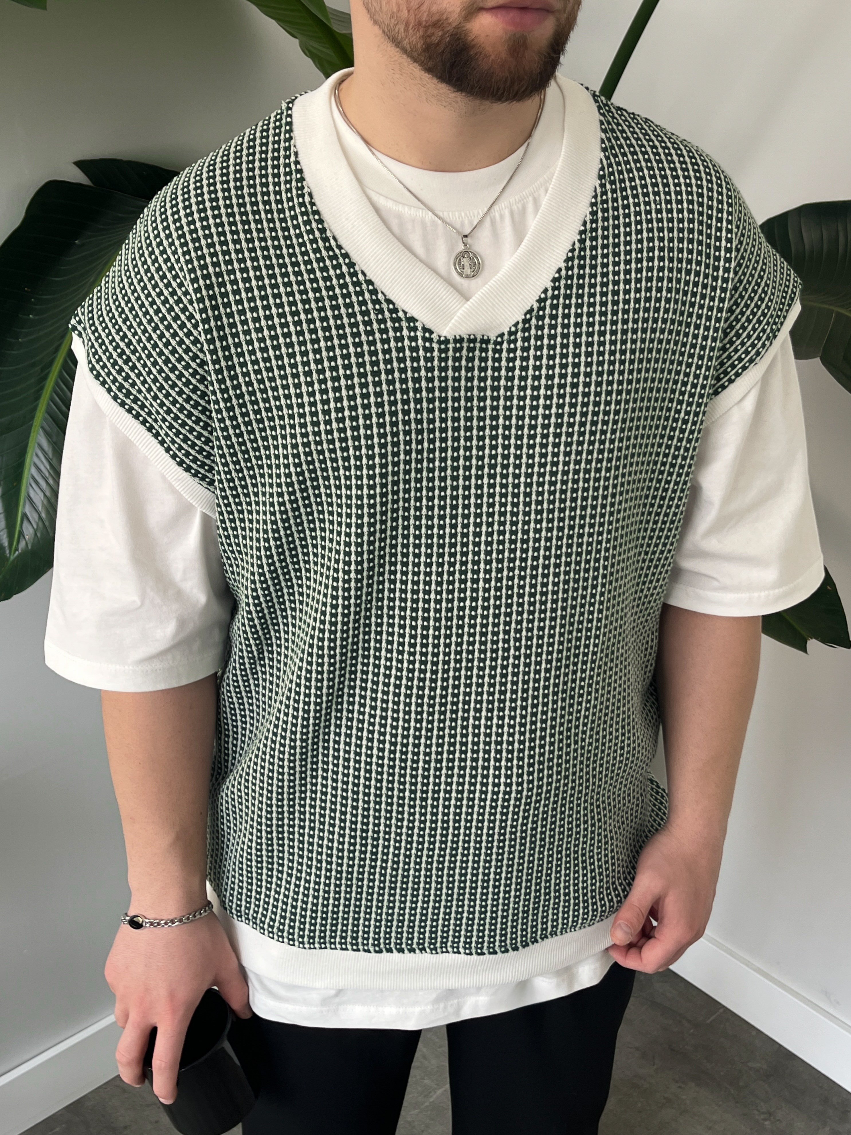 Vino Zümrüt Desenli Oversize Süveter