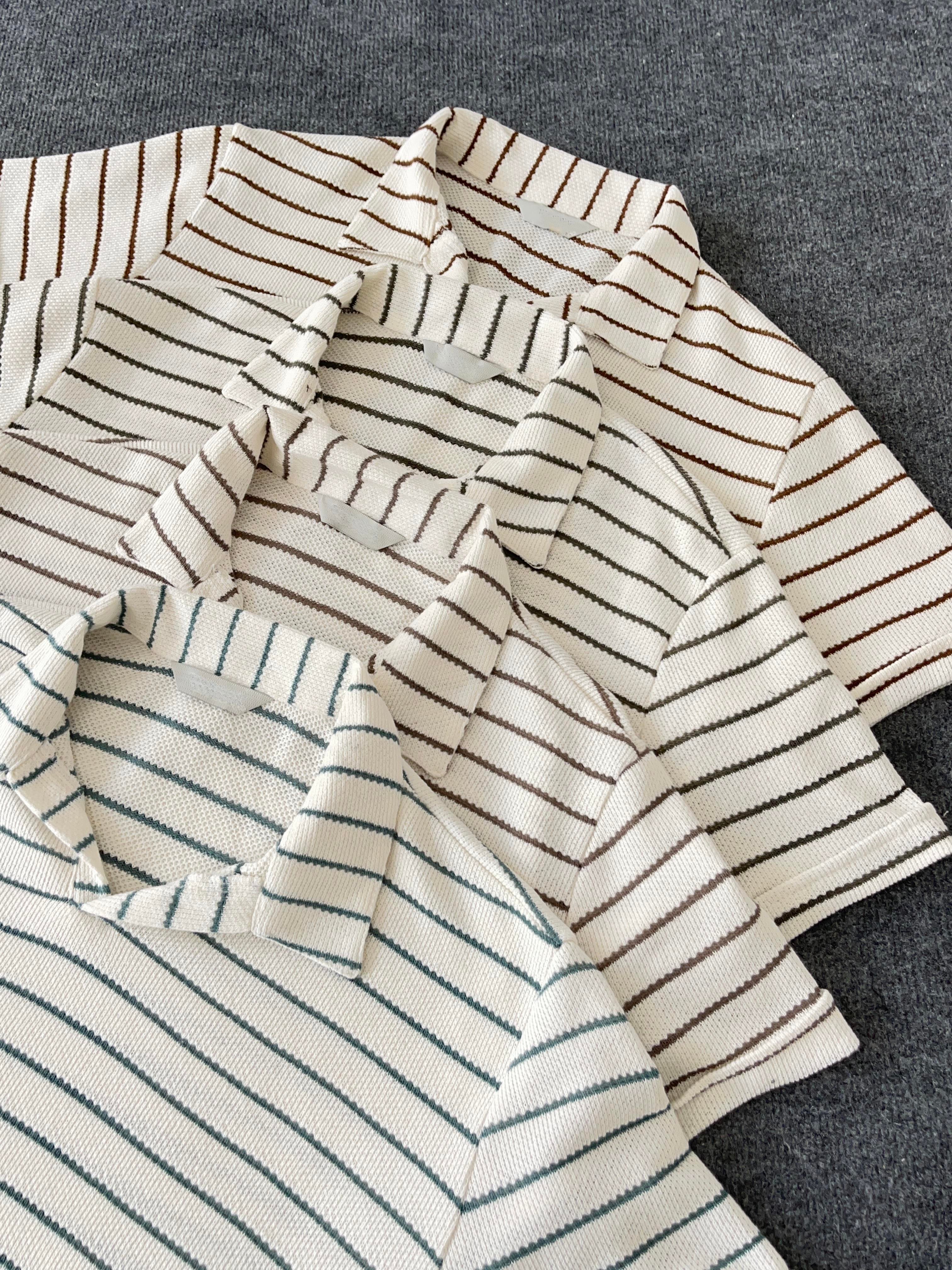 Vizon Çizgili Örgü T-shirt
