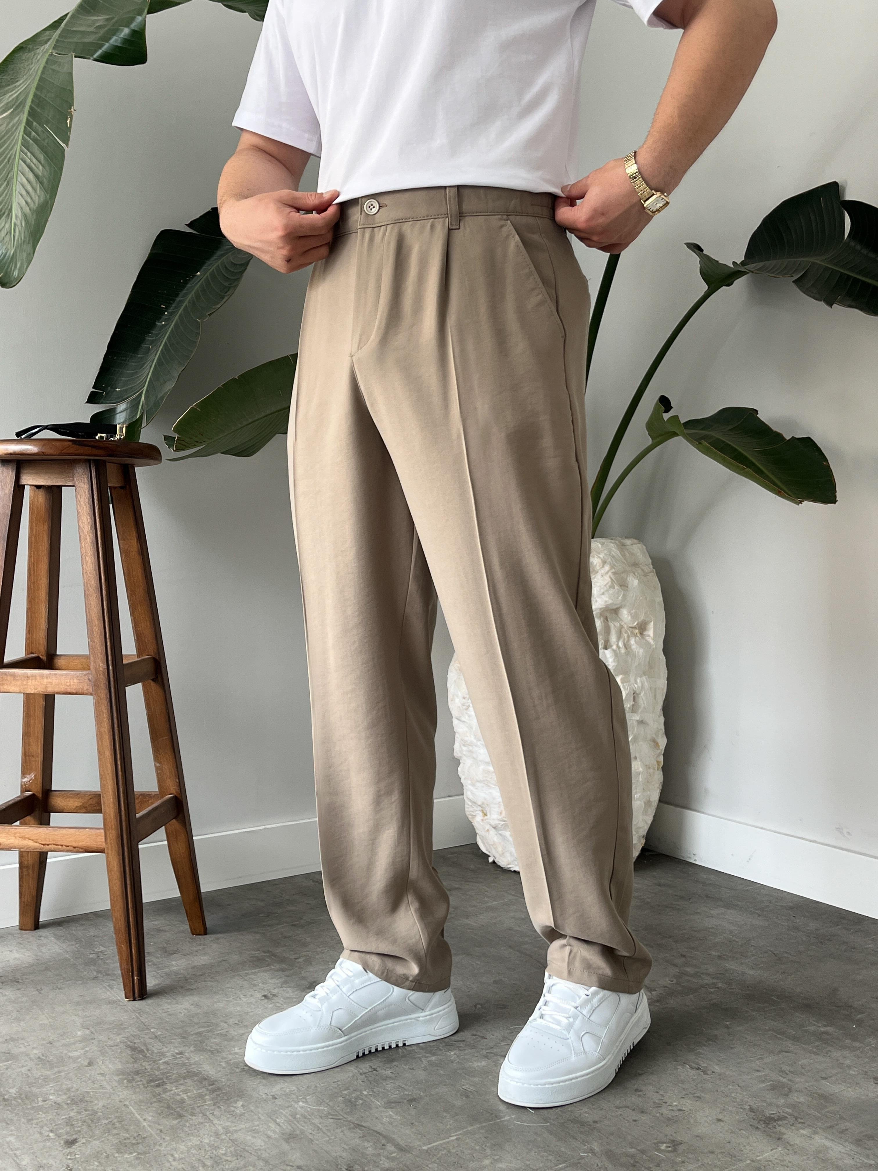 Vizon Deluxe Pileli Modal Kumaş Baggy Pantolon