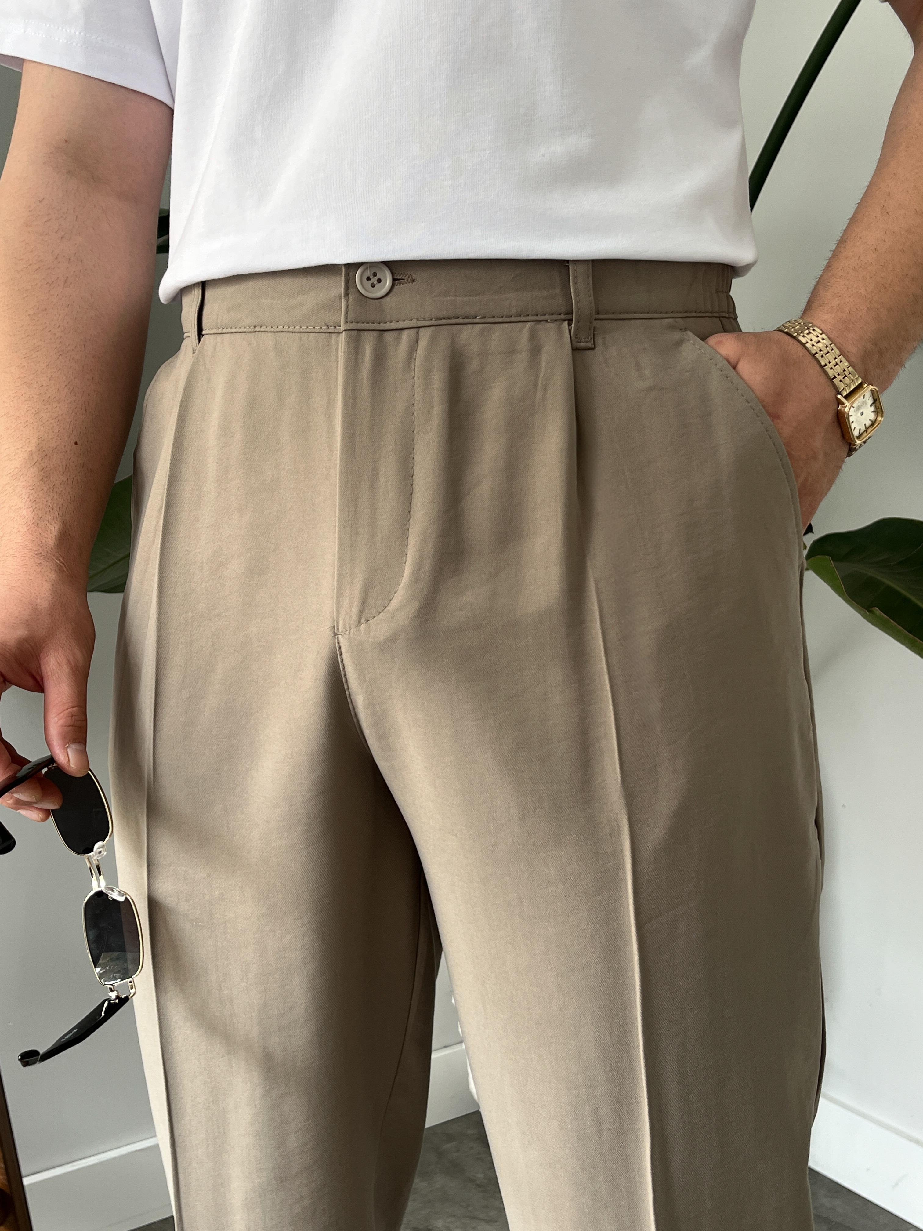 Vizon Deluxe Pileli Modal Kumaş Baggy Pantolon