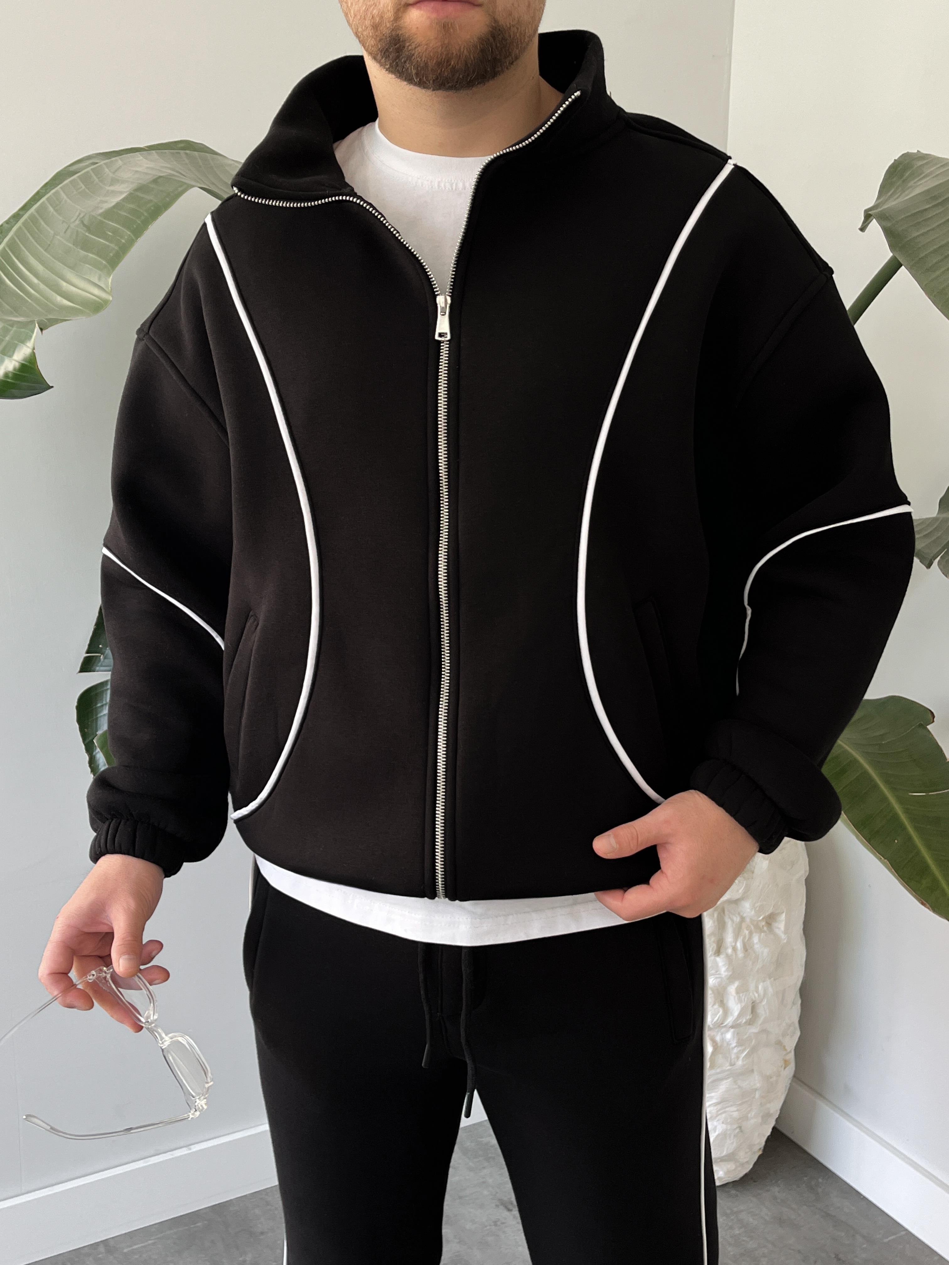 Volt Siyah Biyeli Oversize Eşofman Takımı