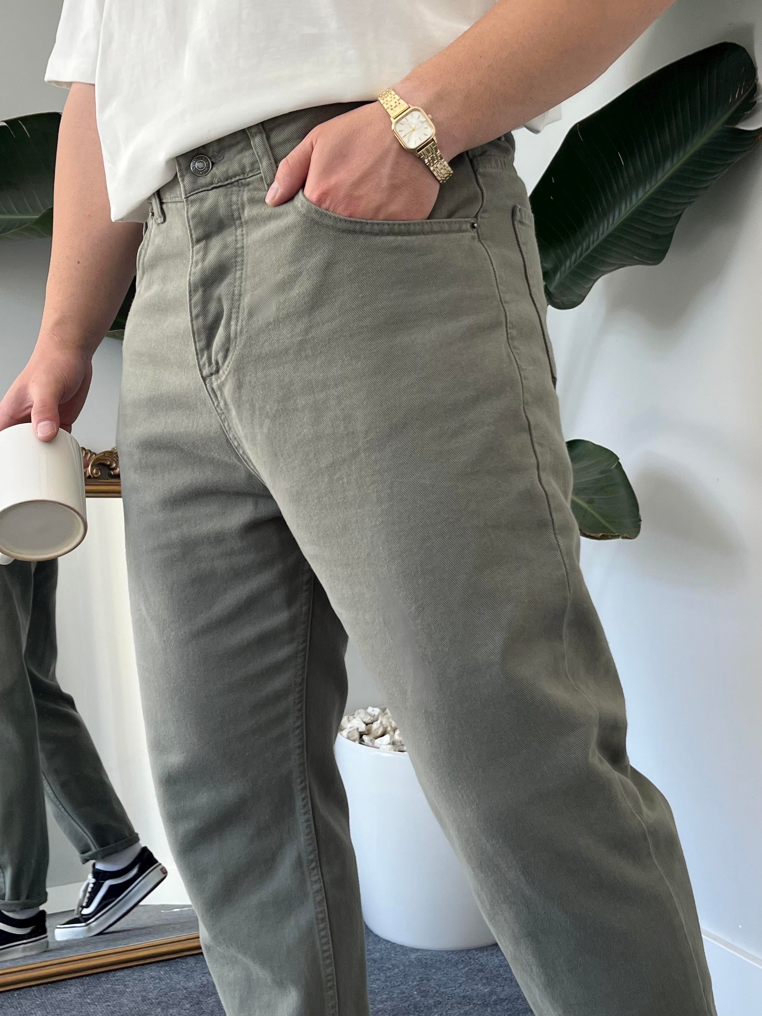 Yeşil Kanvas Boyfriend Jean
