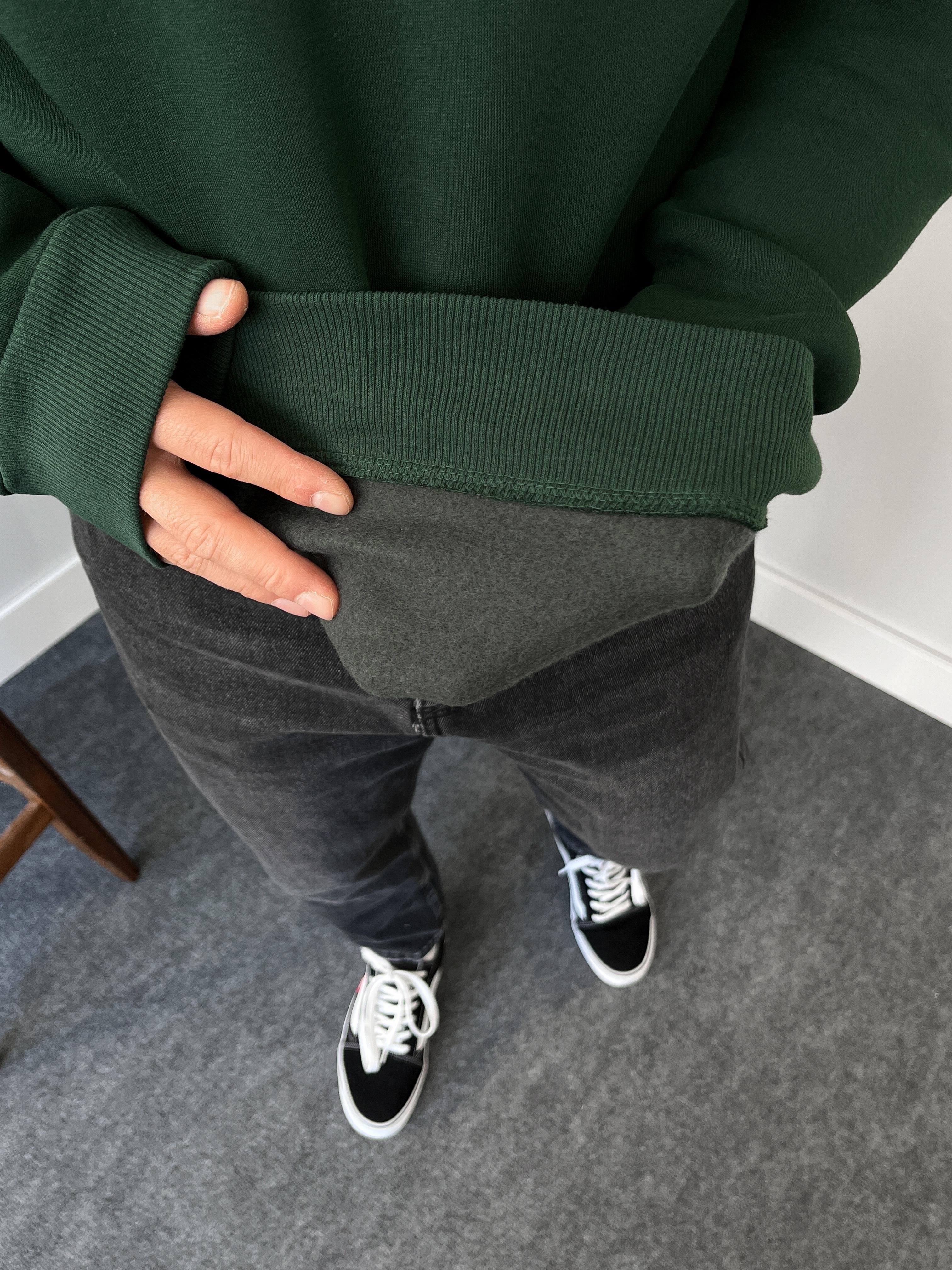 Zümrüt Üç İplik Şardonlu Basic Sweatshirt