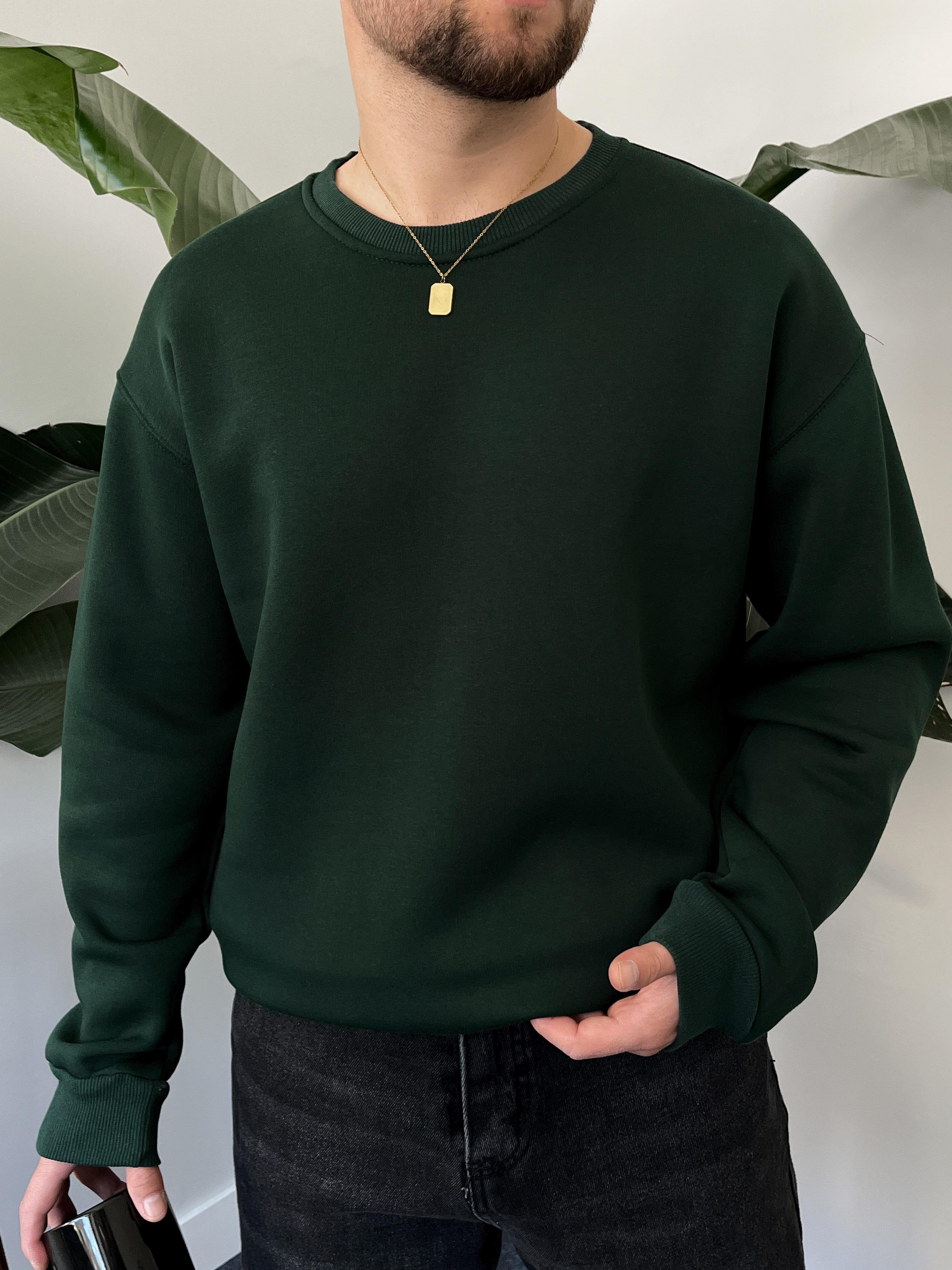 Zümrüt Üç İplik Şardonlu Basic Sweatshirt
